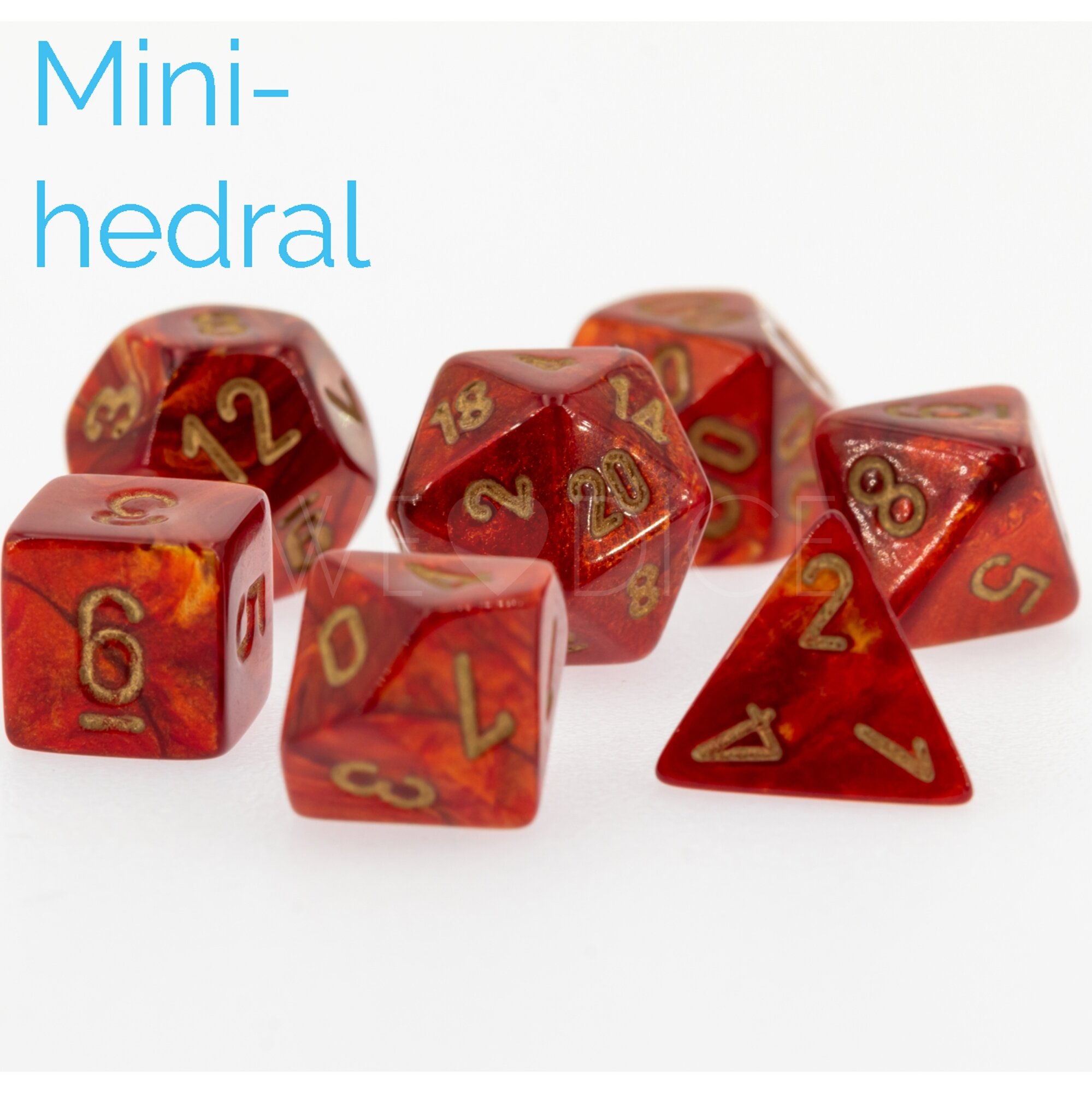 Scarab® Mini-hedral Polyhedral Scarlet / gold 7-DieSet