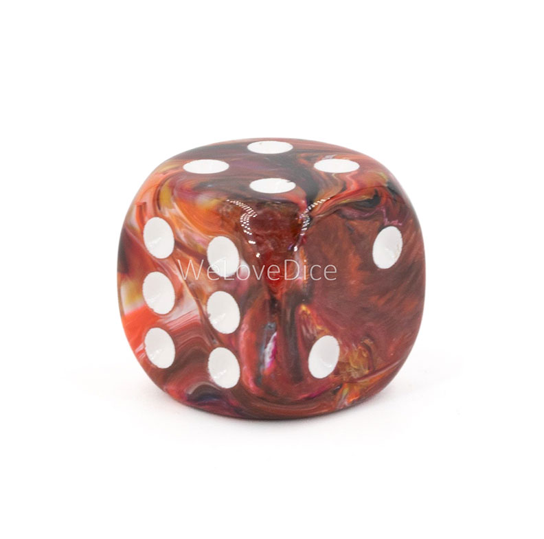 16mm W6 Würfel in karmesin-rot / weiß