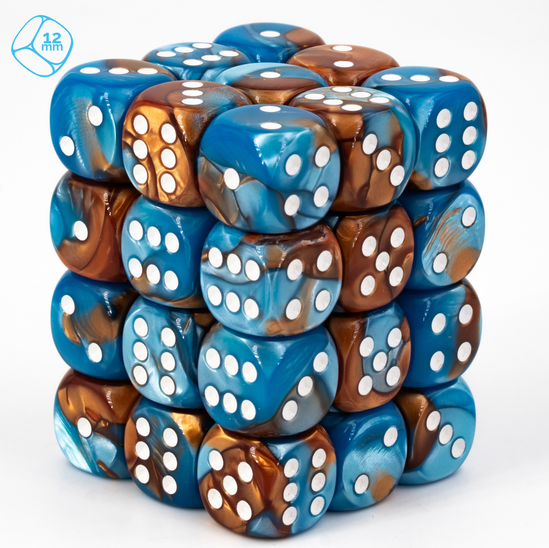 2ton kupfer blau / weiß 12mm W6 Set (36 Stück)