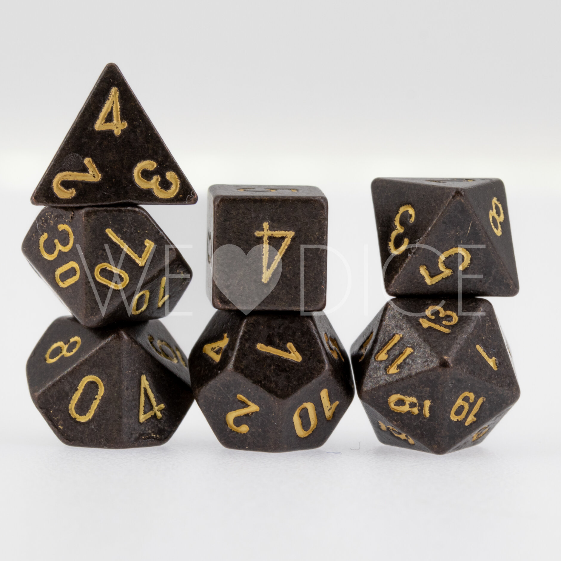 Mini-Metall dice  - Nightmetal - 7  Pcs set