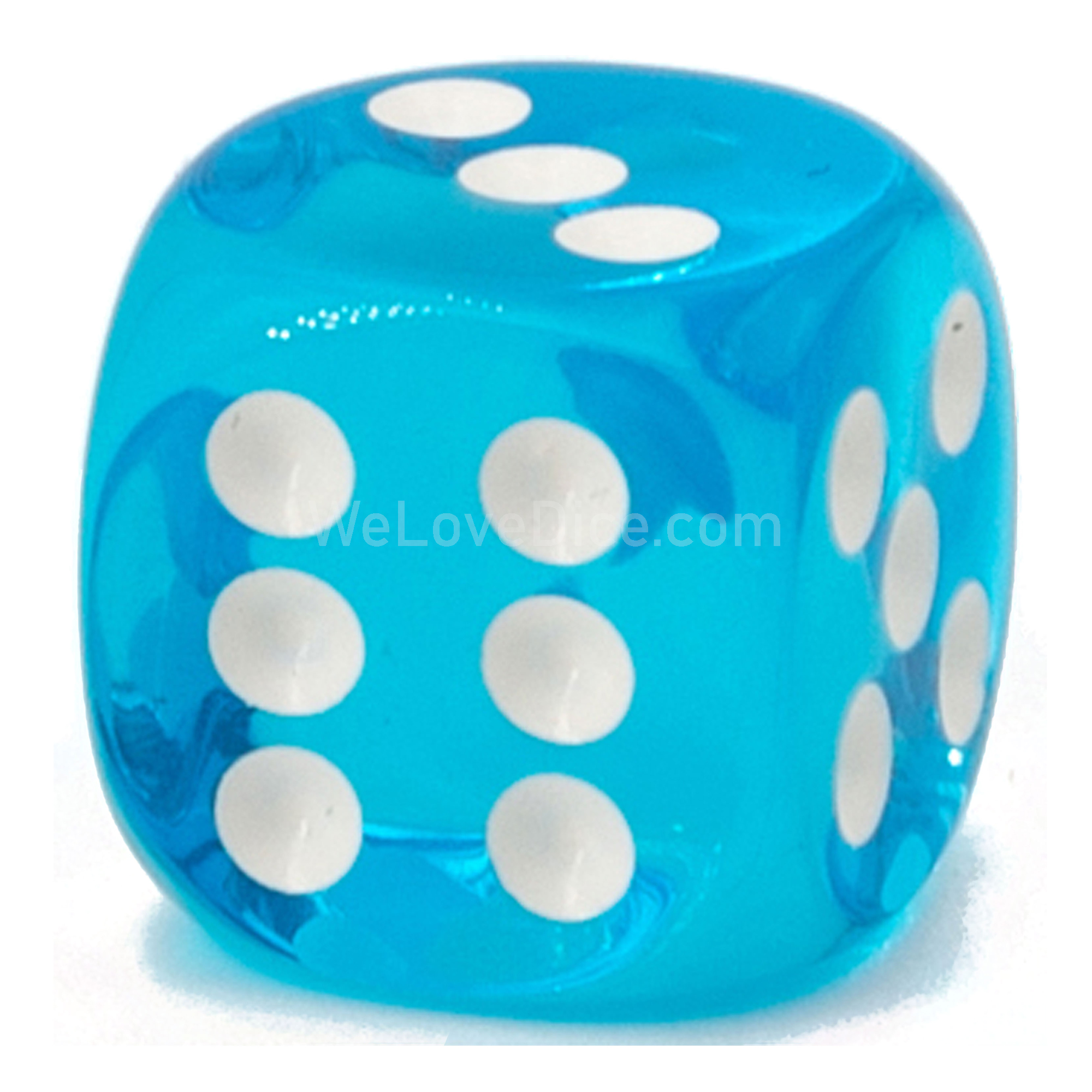 25mm W6 Würfel in türkisblau / weiß