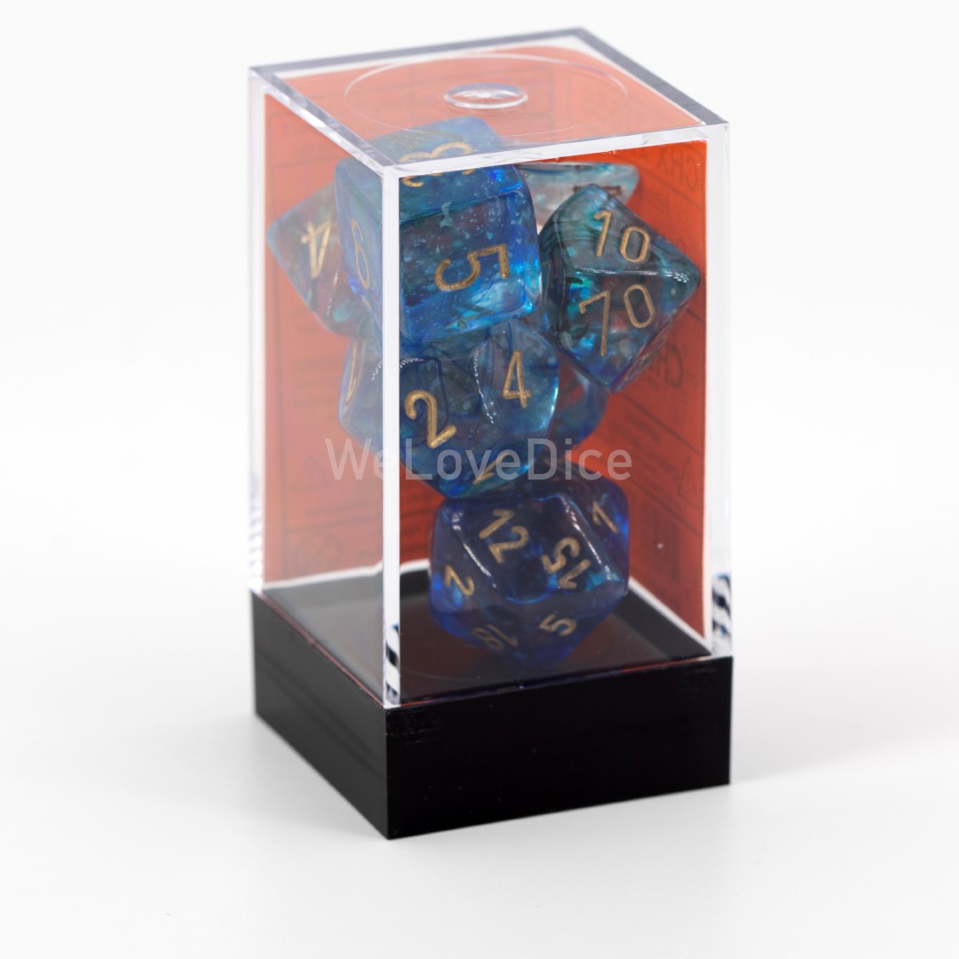 Nebula® Polyhedral Oceanic / Gold 7-Würfel Set