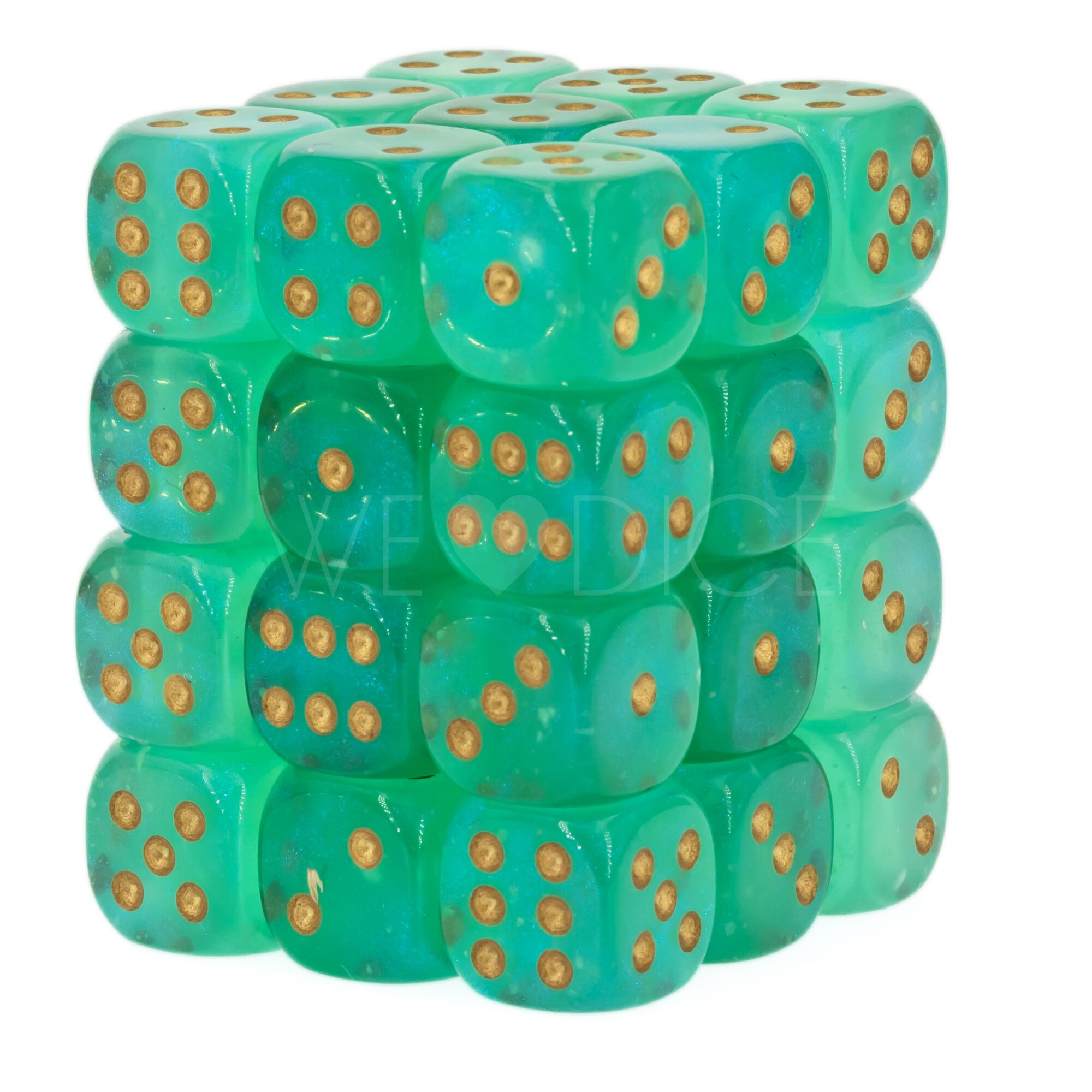 Marble  Oxi-Copper™ / weiss 12mm W6 Würfel Set (36 Würfel)