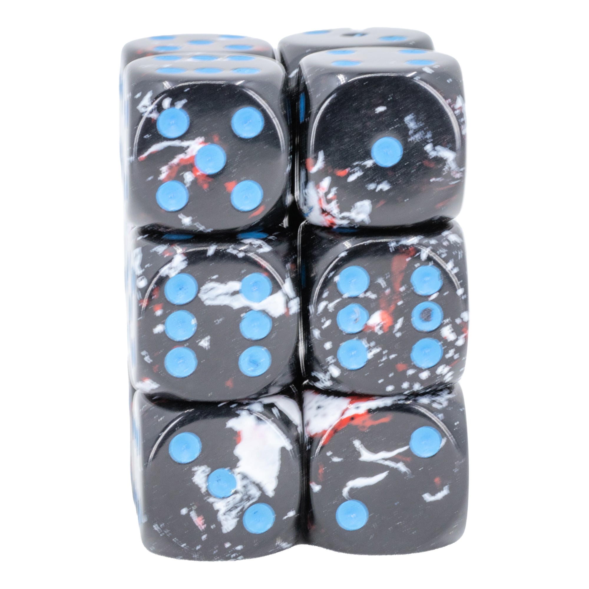 Brush™ Dark Side™ / blue 16mm W6 Würfel Set (12 Würfel)