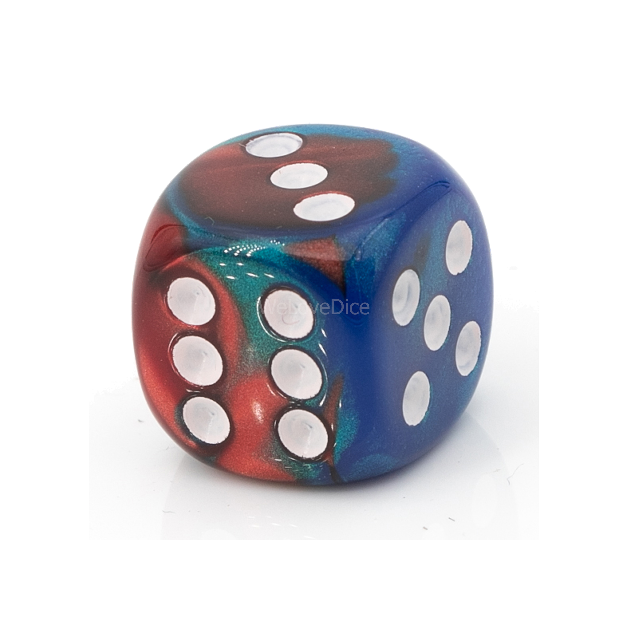 16mm W6 Würfel in rot blau /weiß