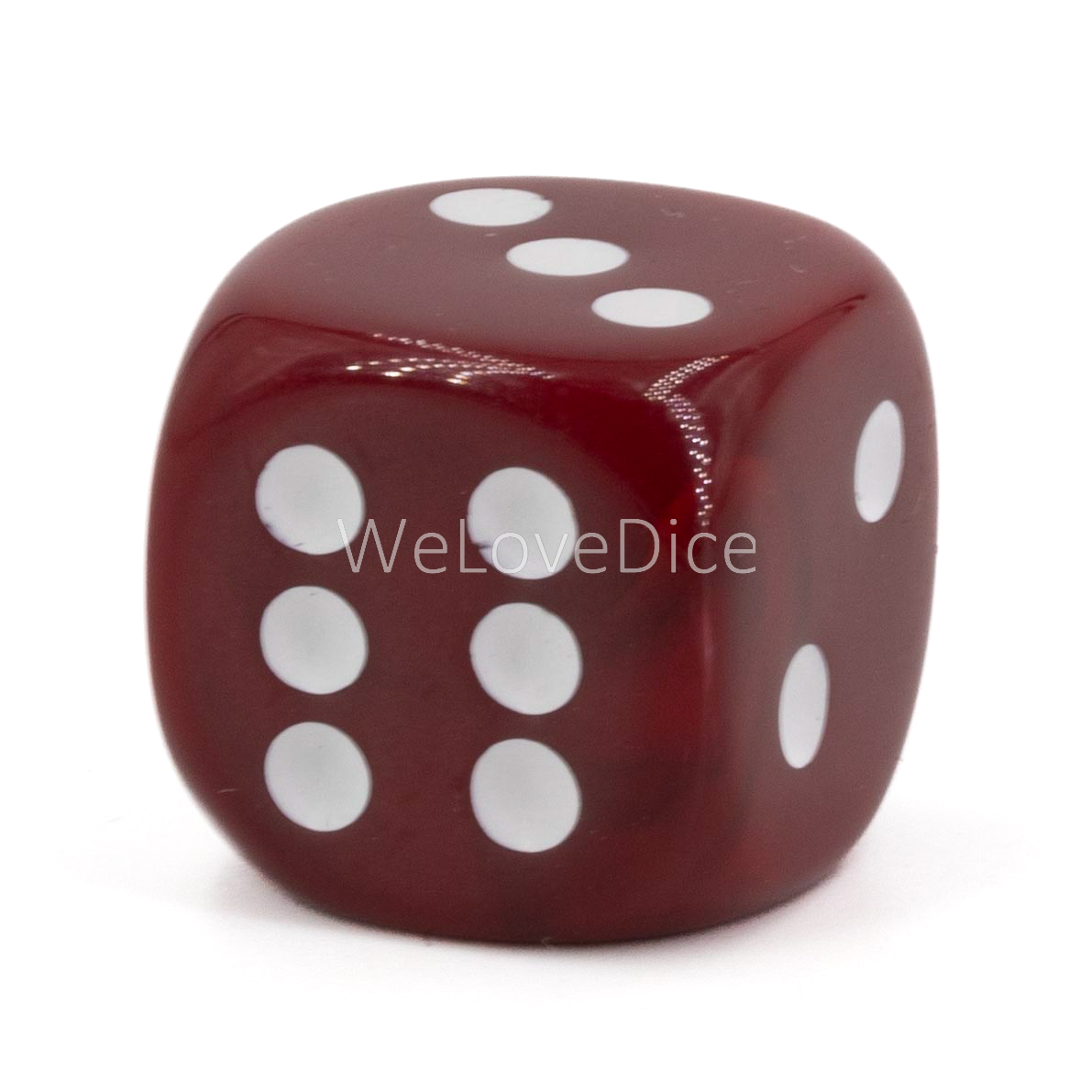 18mm W6 Würfel in Pompeii rot / weiß