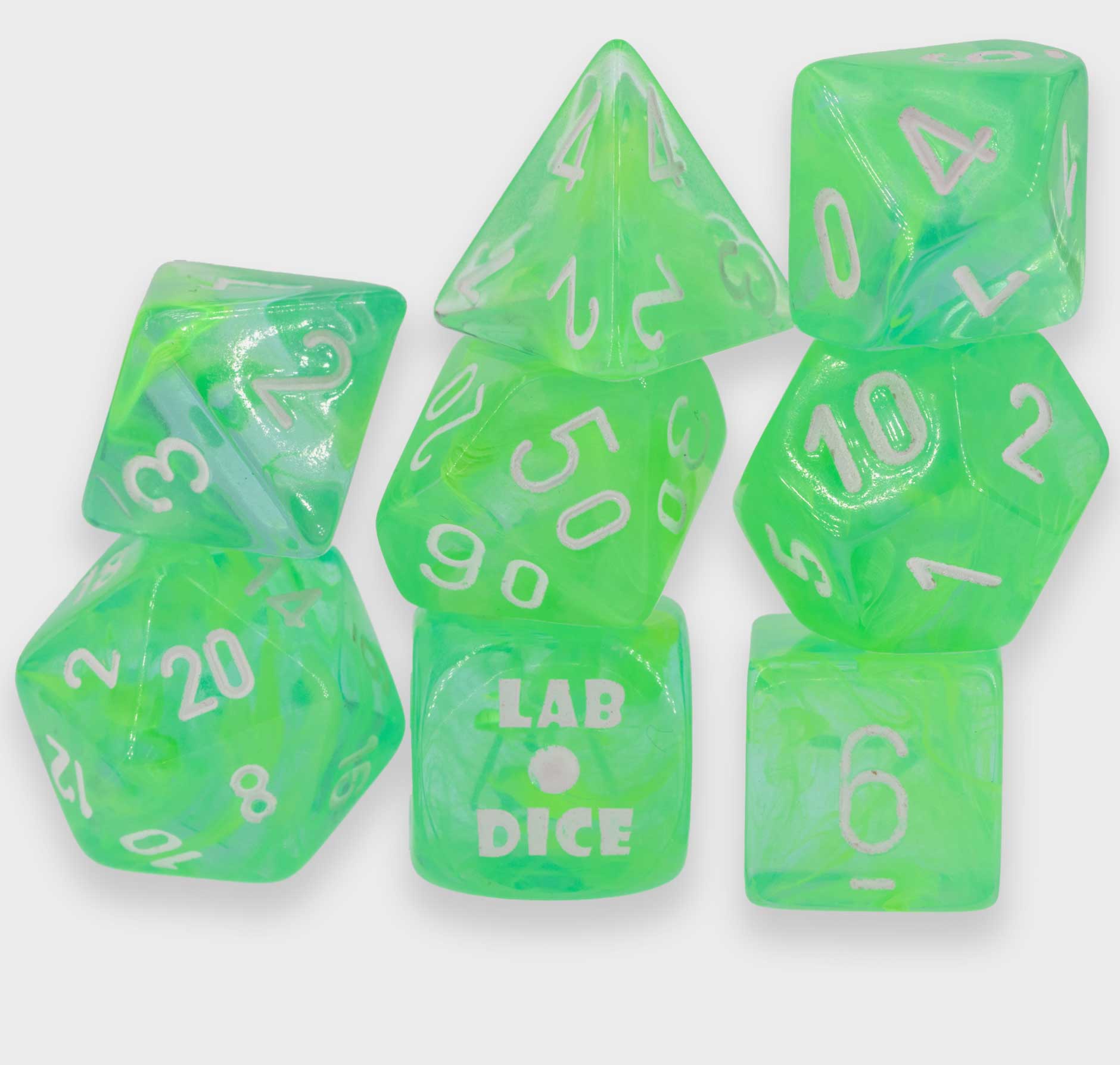 LabDice Nebula® Gelatinous™ / weiss  Set 8 Stück