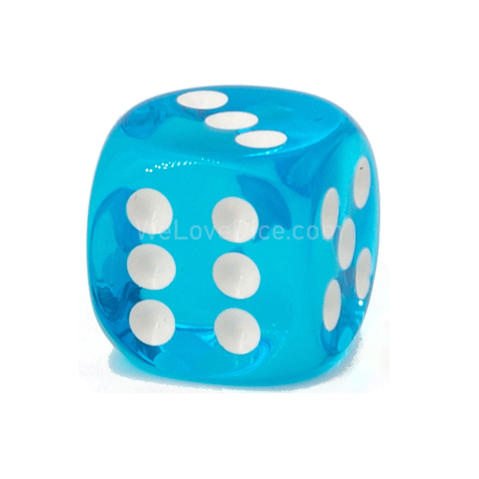18mm W6 Würfel in türkisblau / weiß