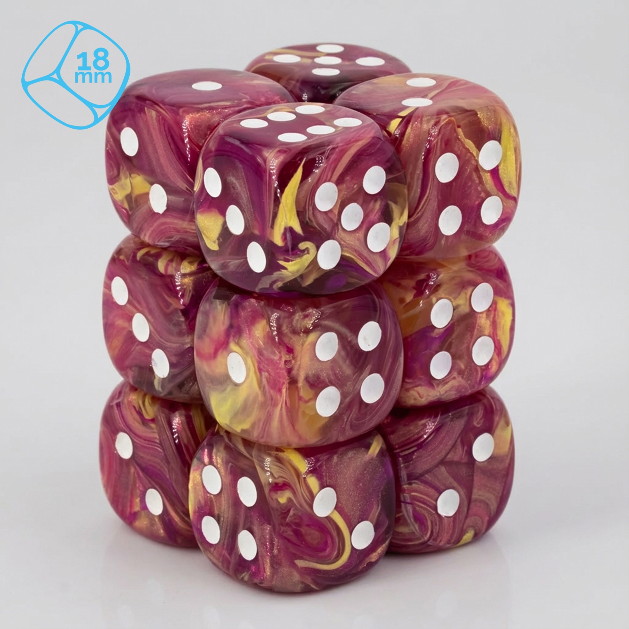 ametist / weiß 18mm W6 Set (12 Stück)