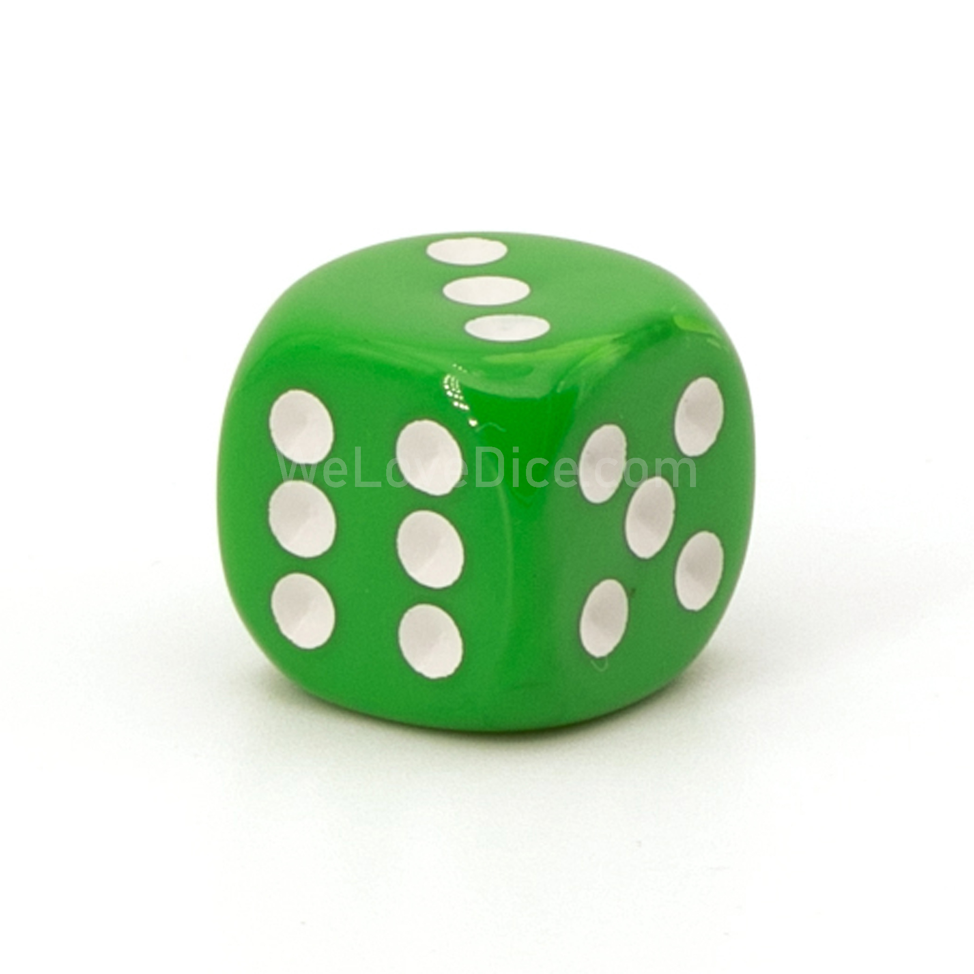 16mm  D6 Dice in light green / white