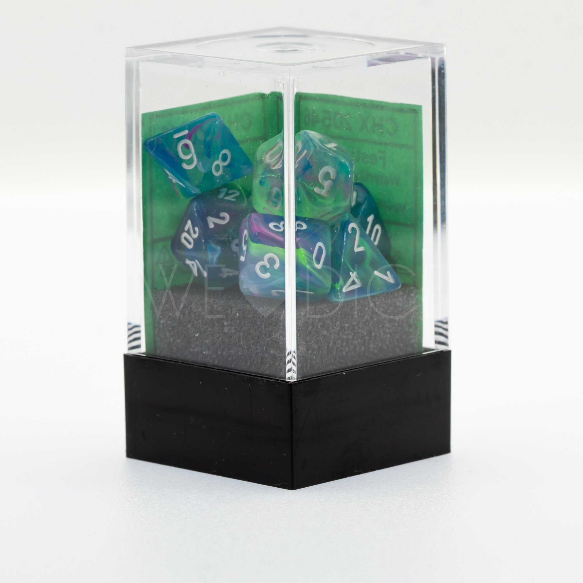 Mini-hedral Festive® Polyhedral Waterlilly / Weiß 7-Würfel Set