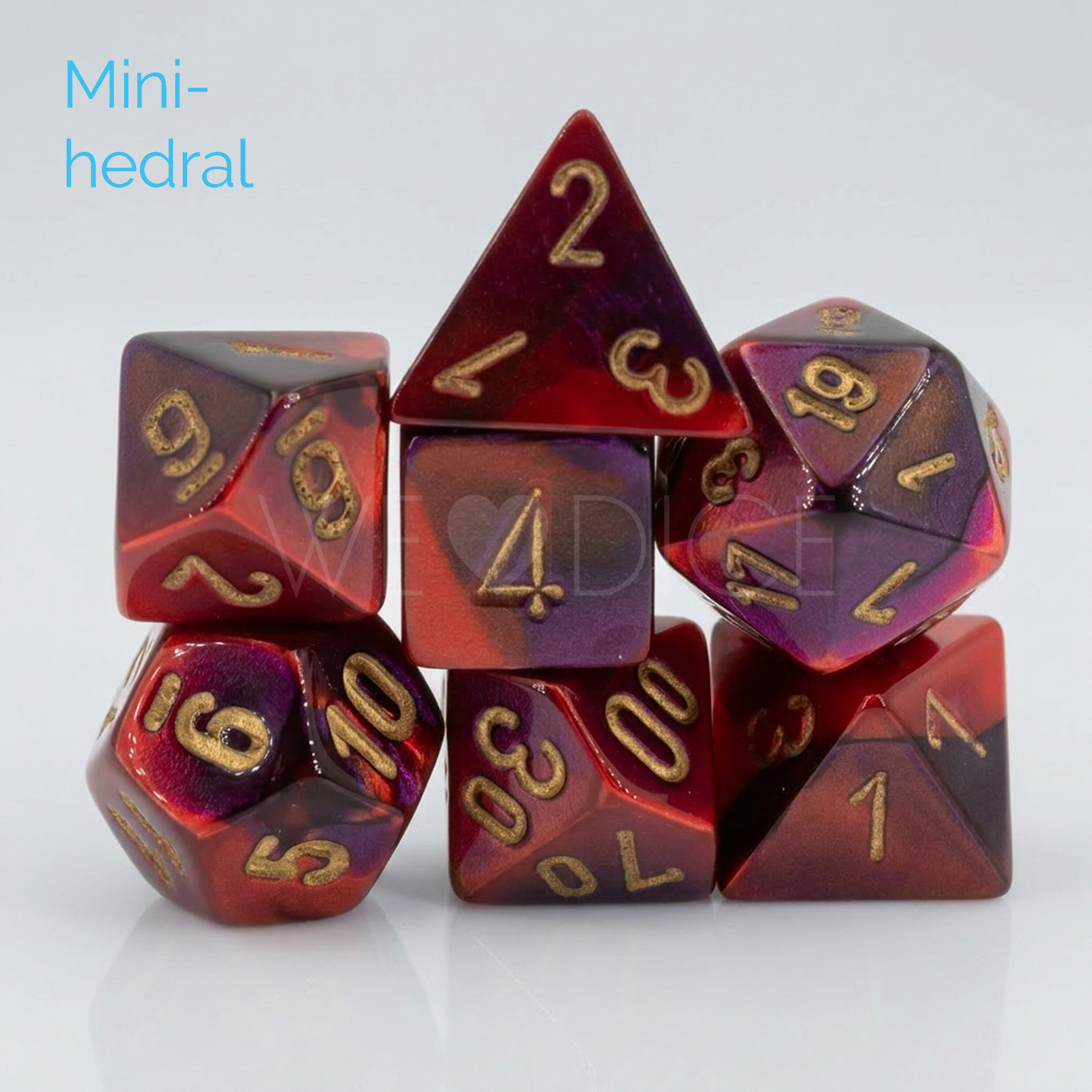 Gemini® Mini-hedral Polyhedral Purple-Red / gold 7-DieSet