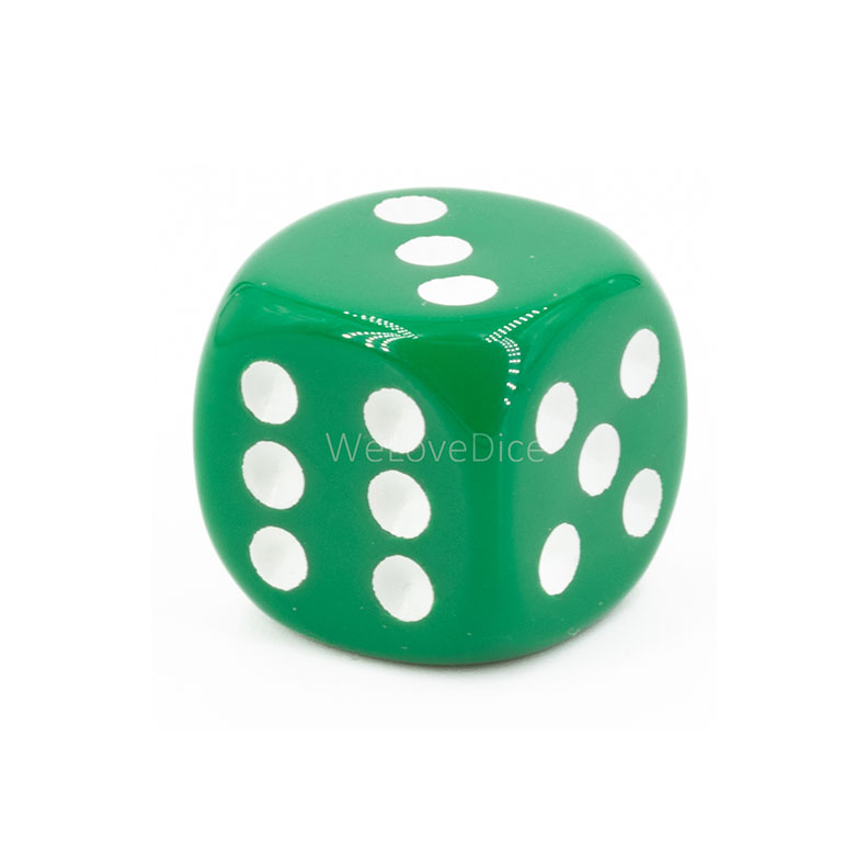 16mm W6 Würfel in grün / weiß