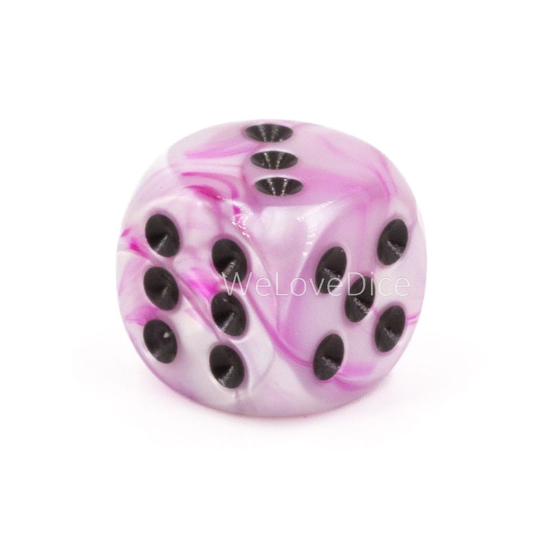 16mm W6 Würfel in violett / schwarz