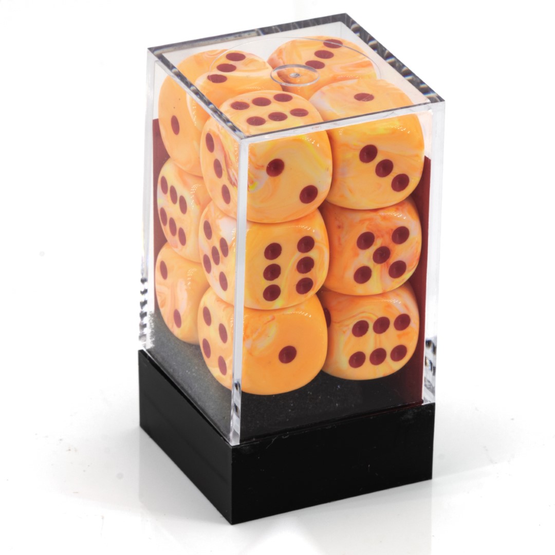 Festive® Sunburst  / red 16mm D6 Dice Set (12 dice)