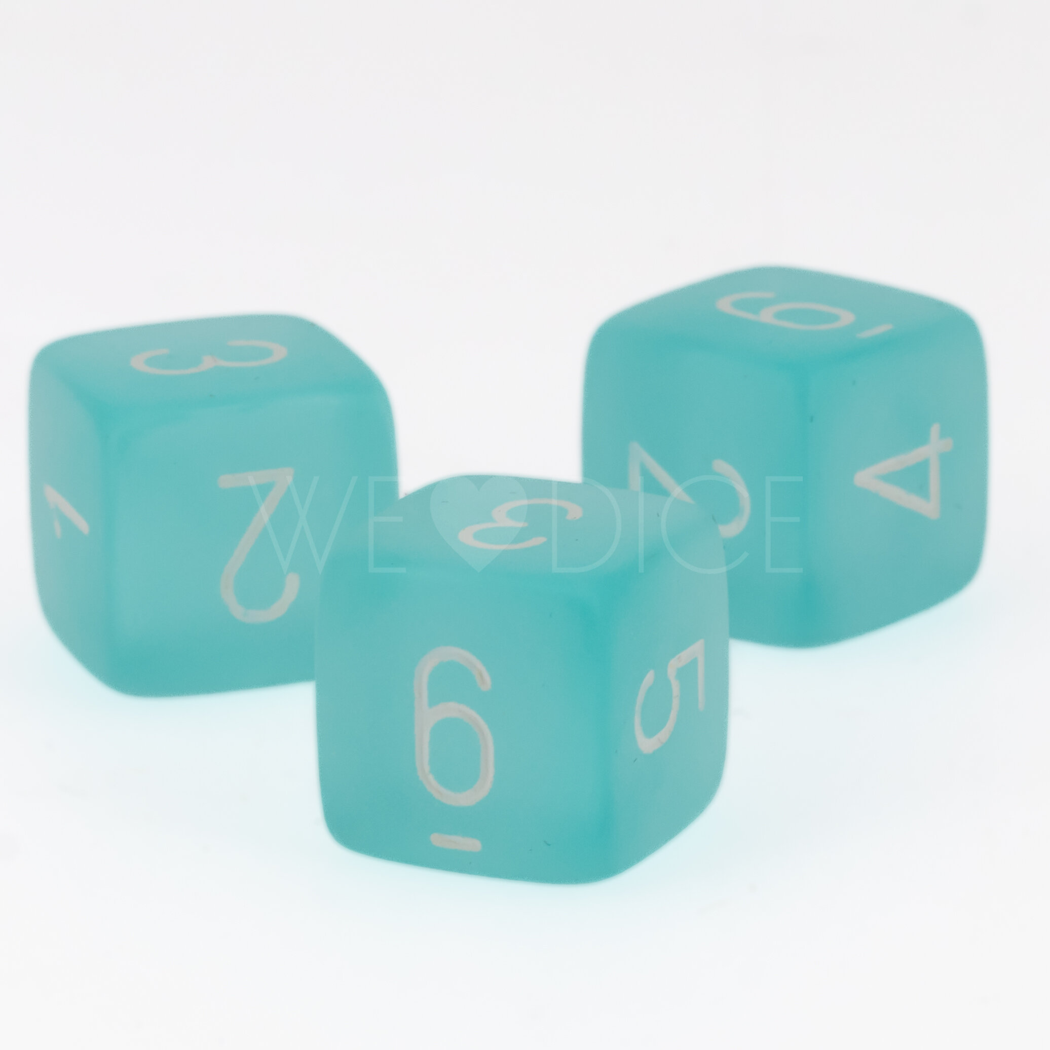 Frosted Teal / white  D6 