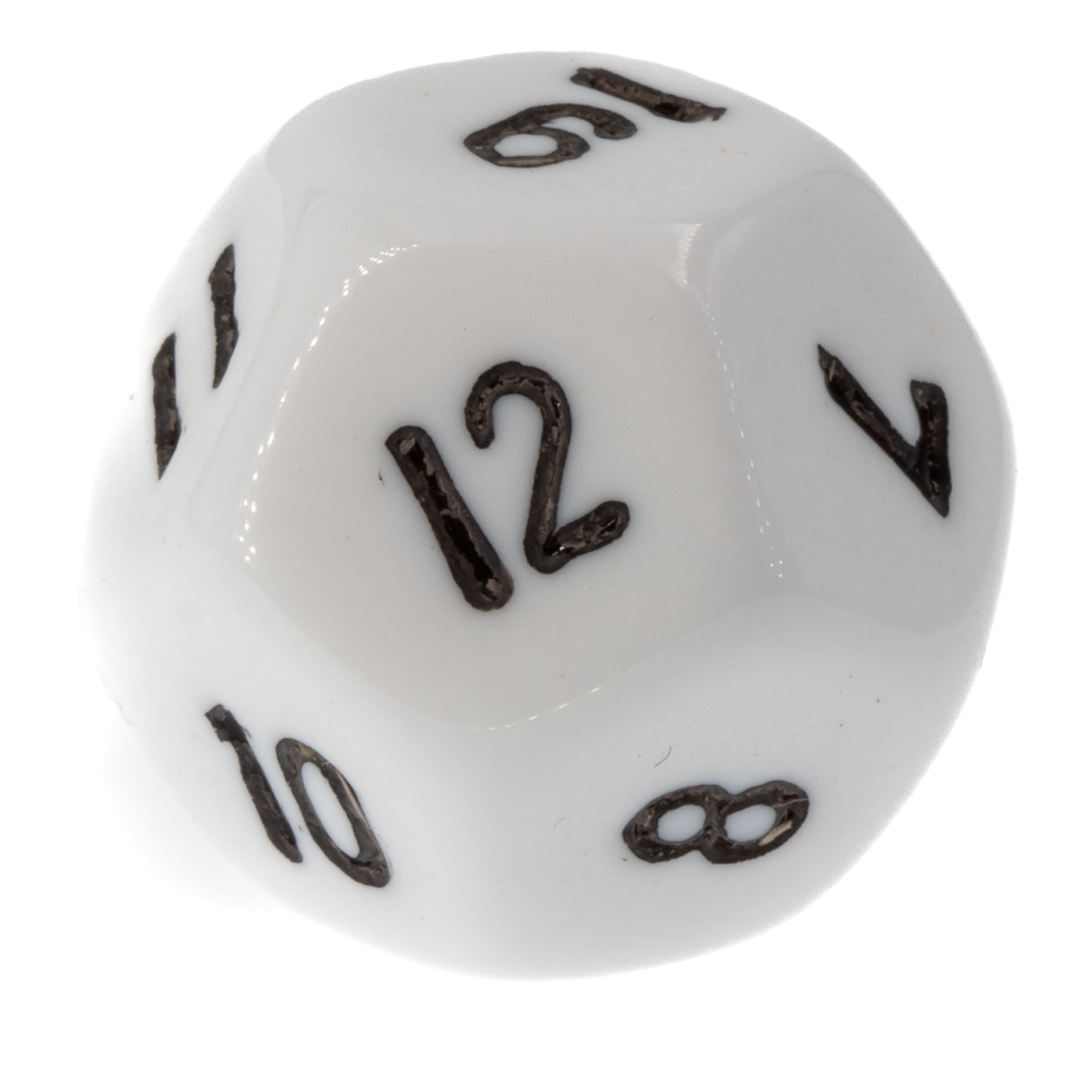 D12dice in white / black opaque