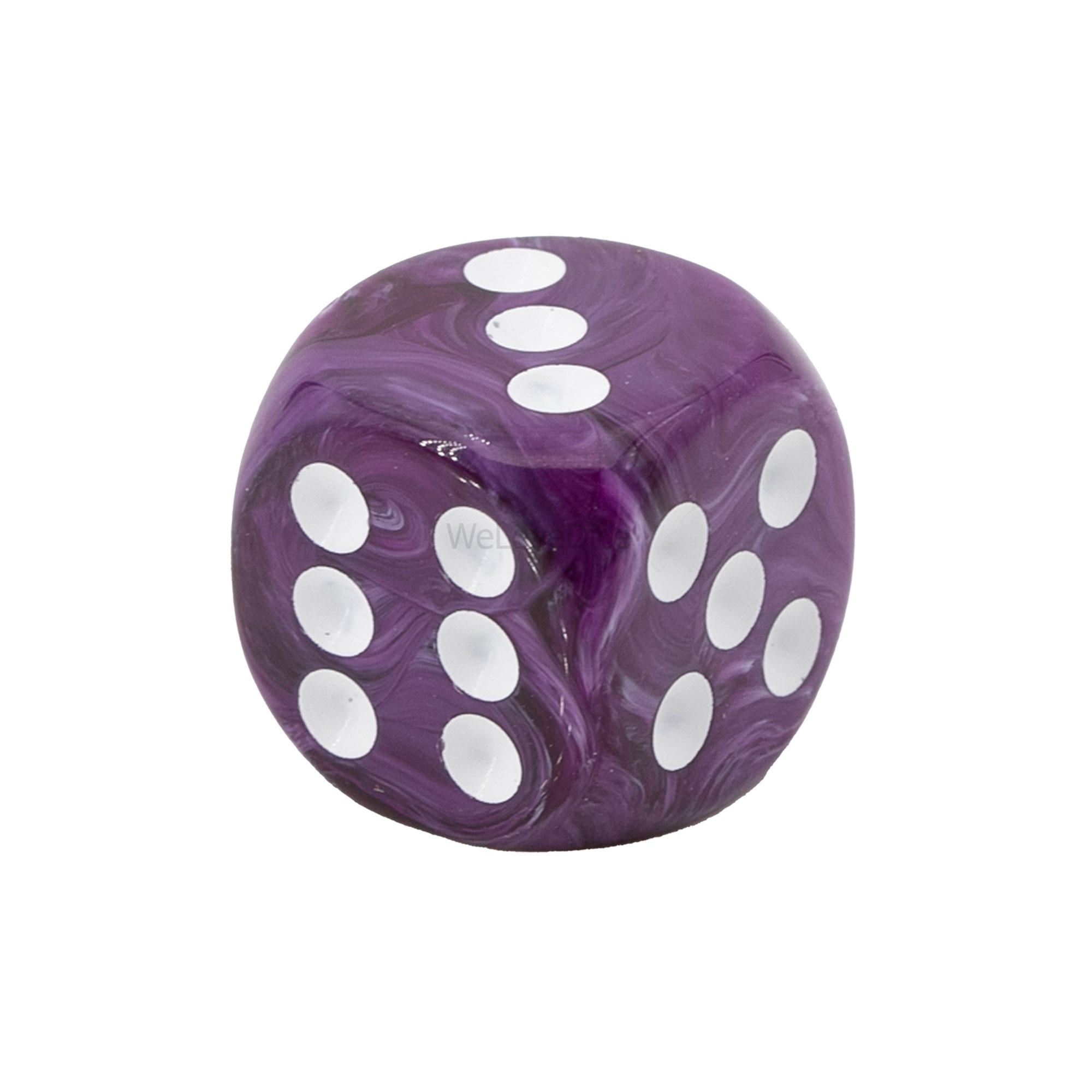 22mm W6 Würfel in lila / weiß