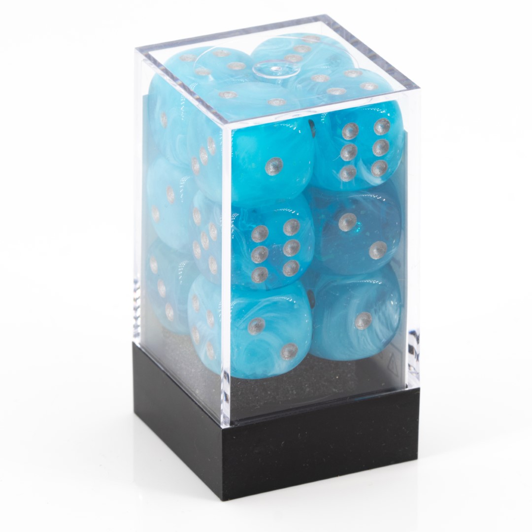 Luminary™ Himmel / silber 16mm W6 Würfel Set (12 Würfel)