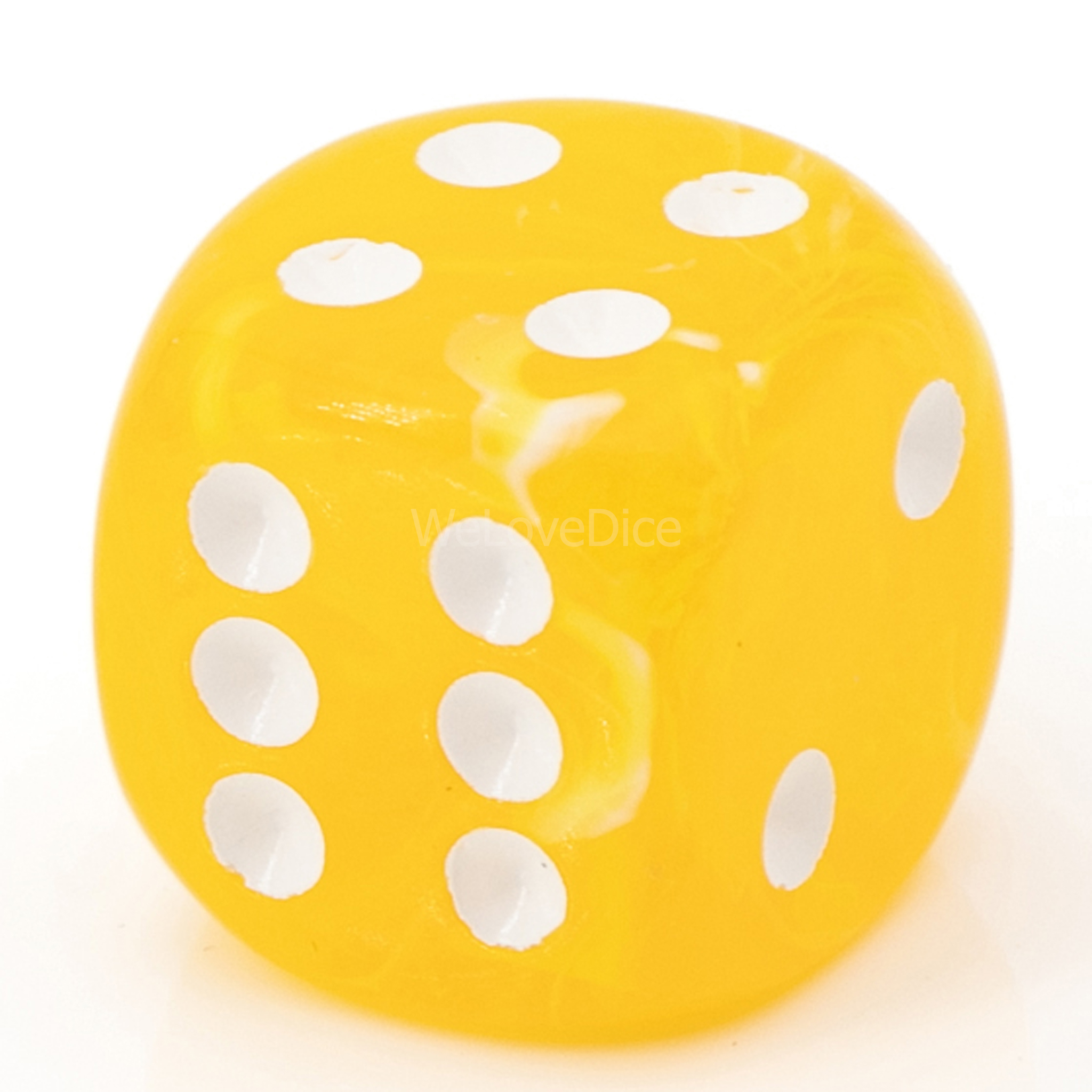 16mm  D6 Dice in yellow / white
