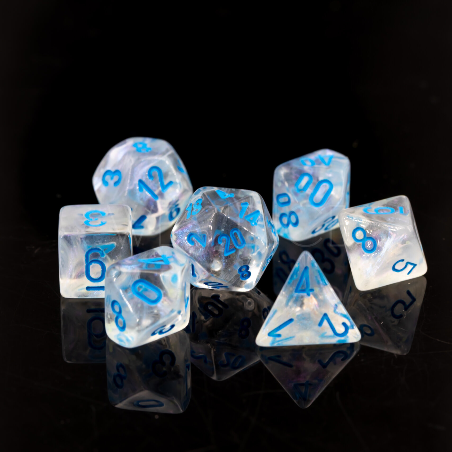 Borealis® Mini-hedral Polyhedral Icicle™ / light blue   7-DieSet