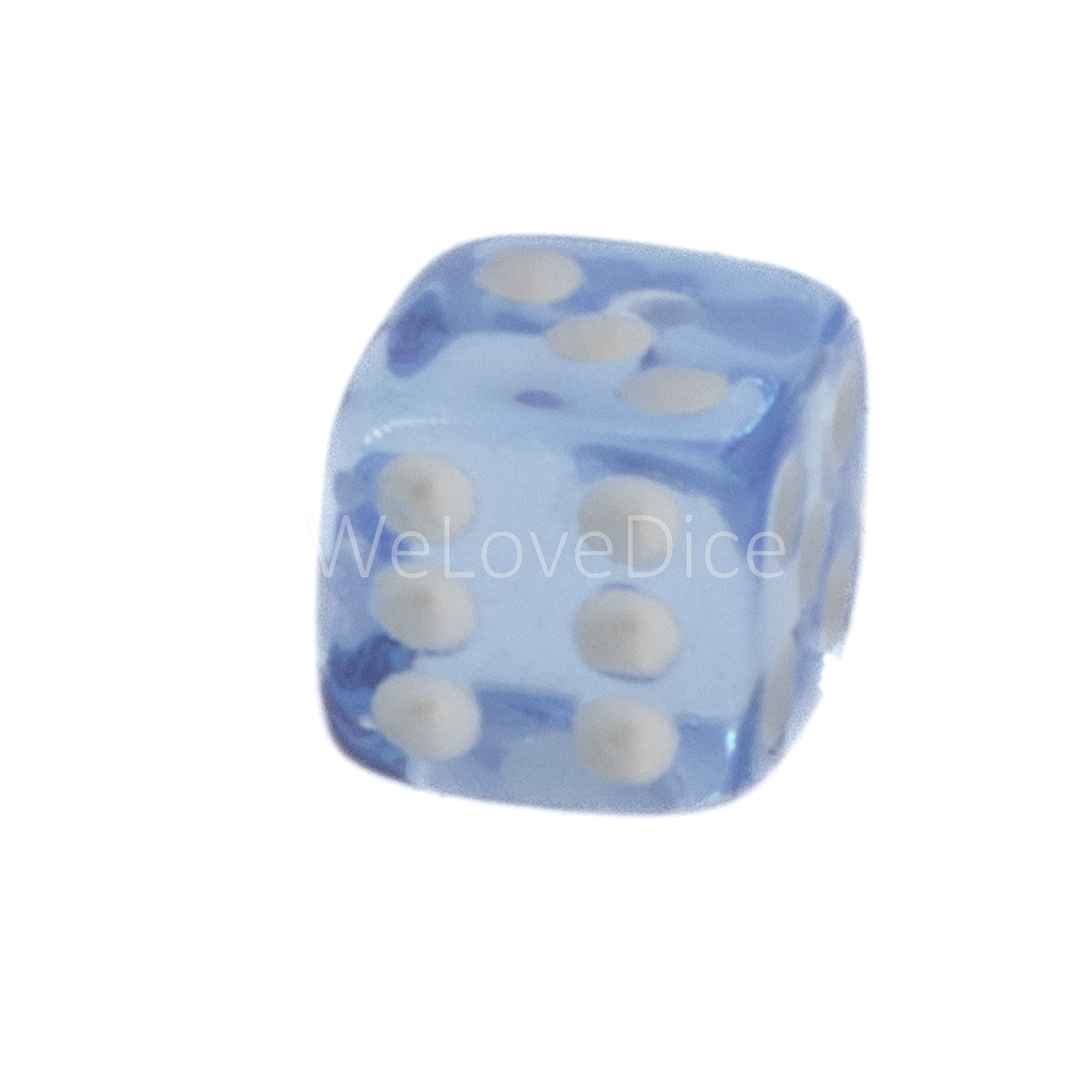 5mm  D6 Dice in cloud blue / white Translucent