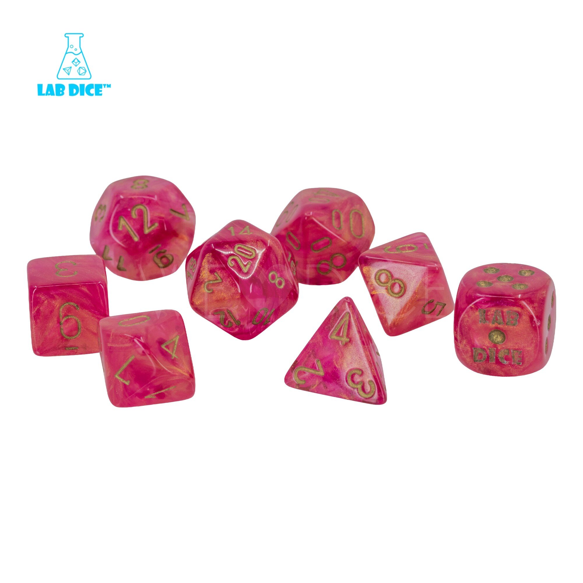 LabDice Shimmer™ Ignis / gold  Set 8 Stück