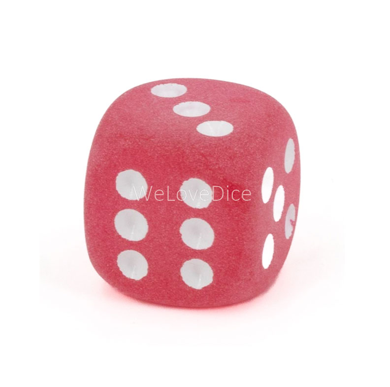 16mm  D6 Dice in Fuchsia / White Frosted