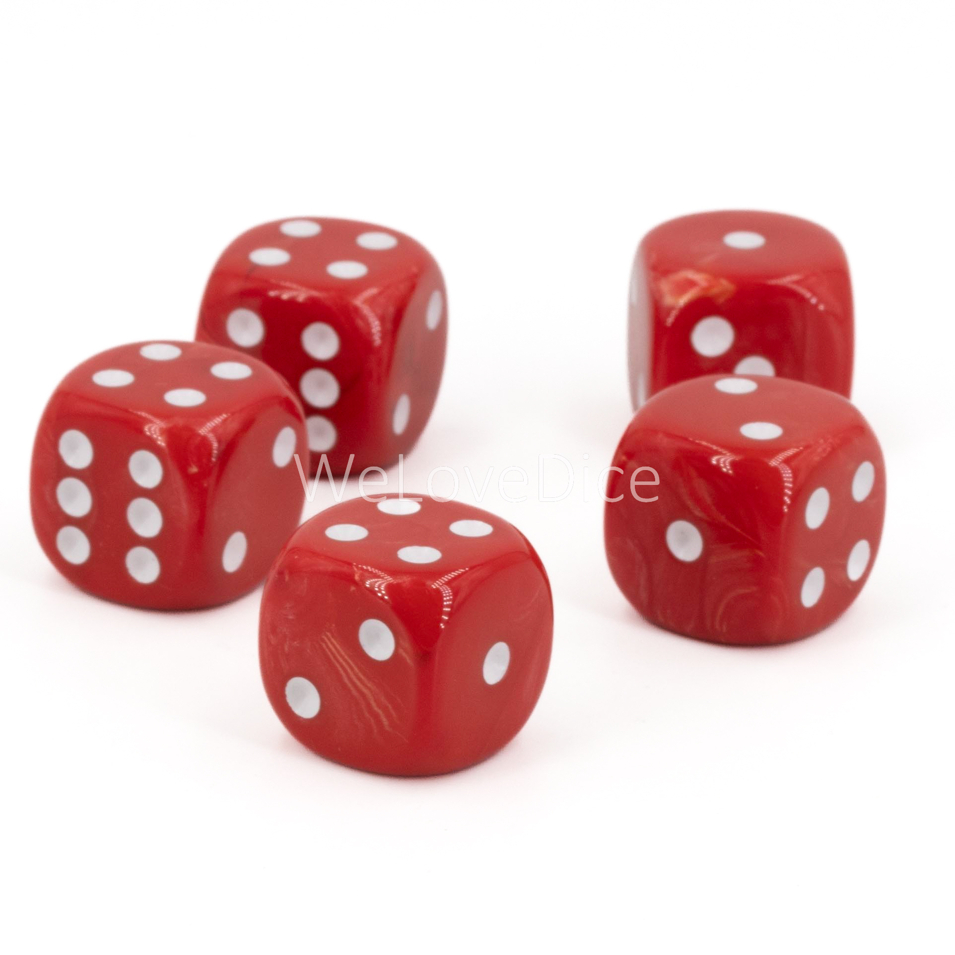 22mm W6 Würfel in rot / weiß