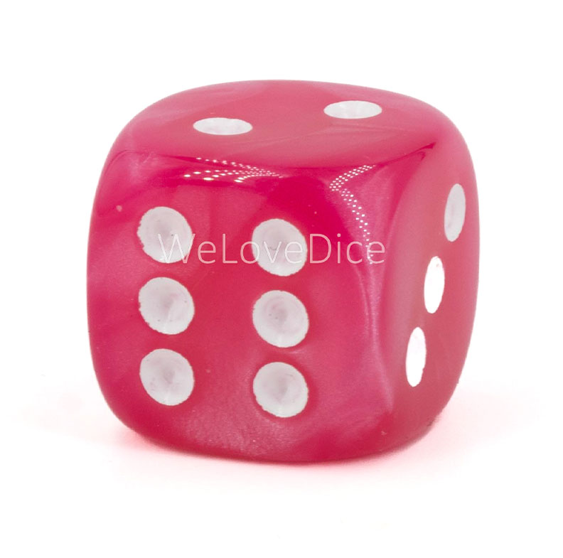 20mm W6 Würfel in Pink / weiß