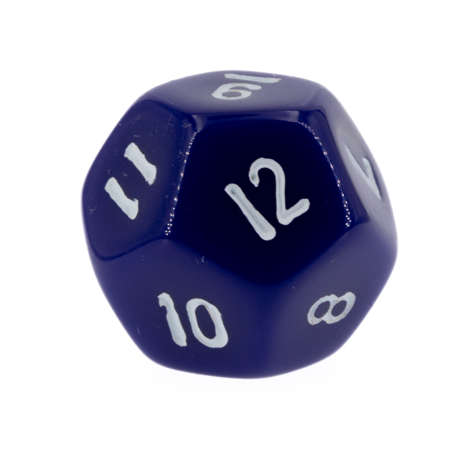 D12dice in dark blue / white opaque