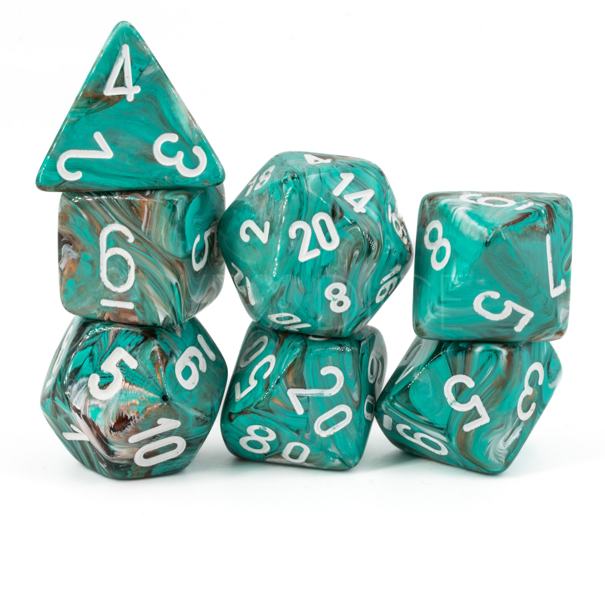 marble Mega-hedral™  Polyhedral Oxi-Copper™ w/white 7-DieSet