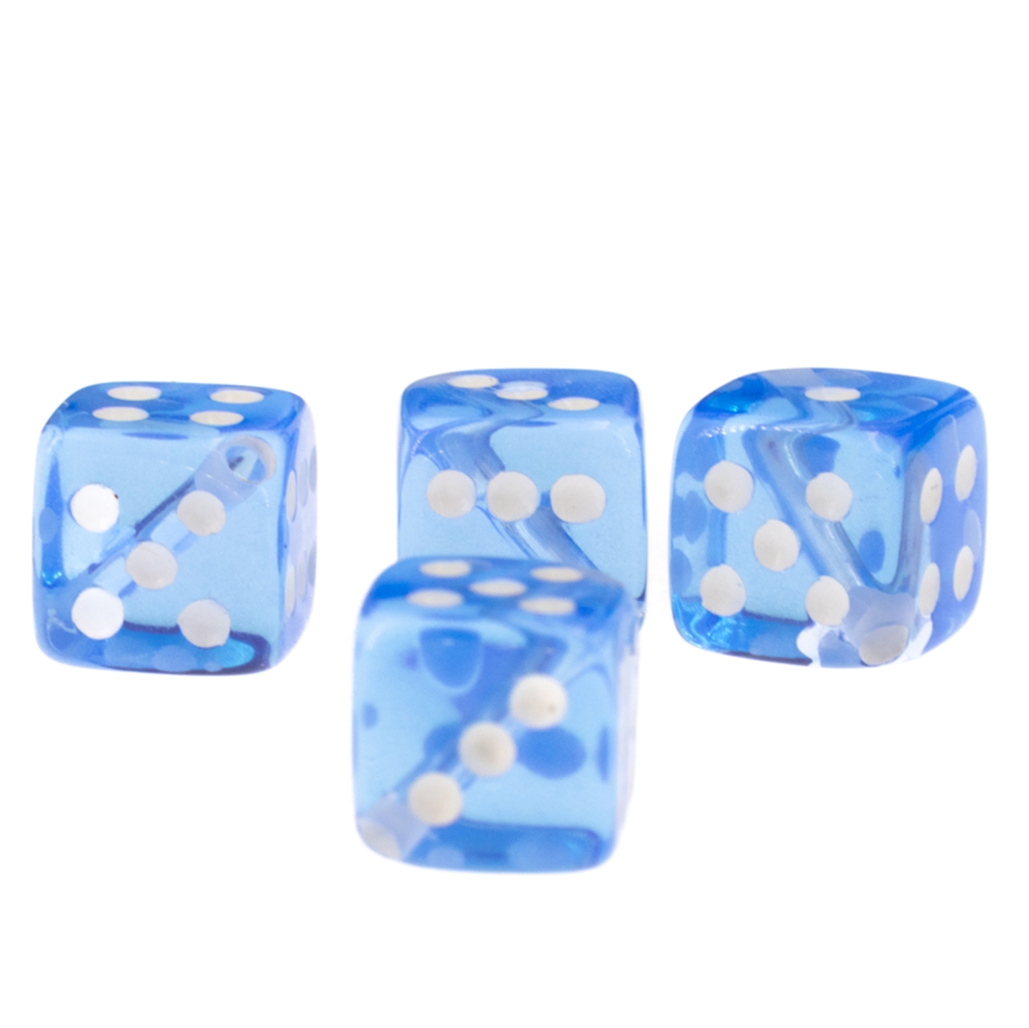  5mm Dice bead - cloud blue / white Translucent, in