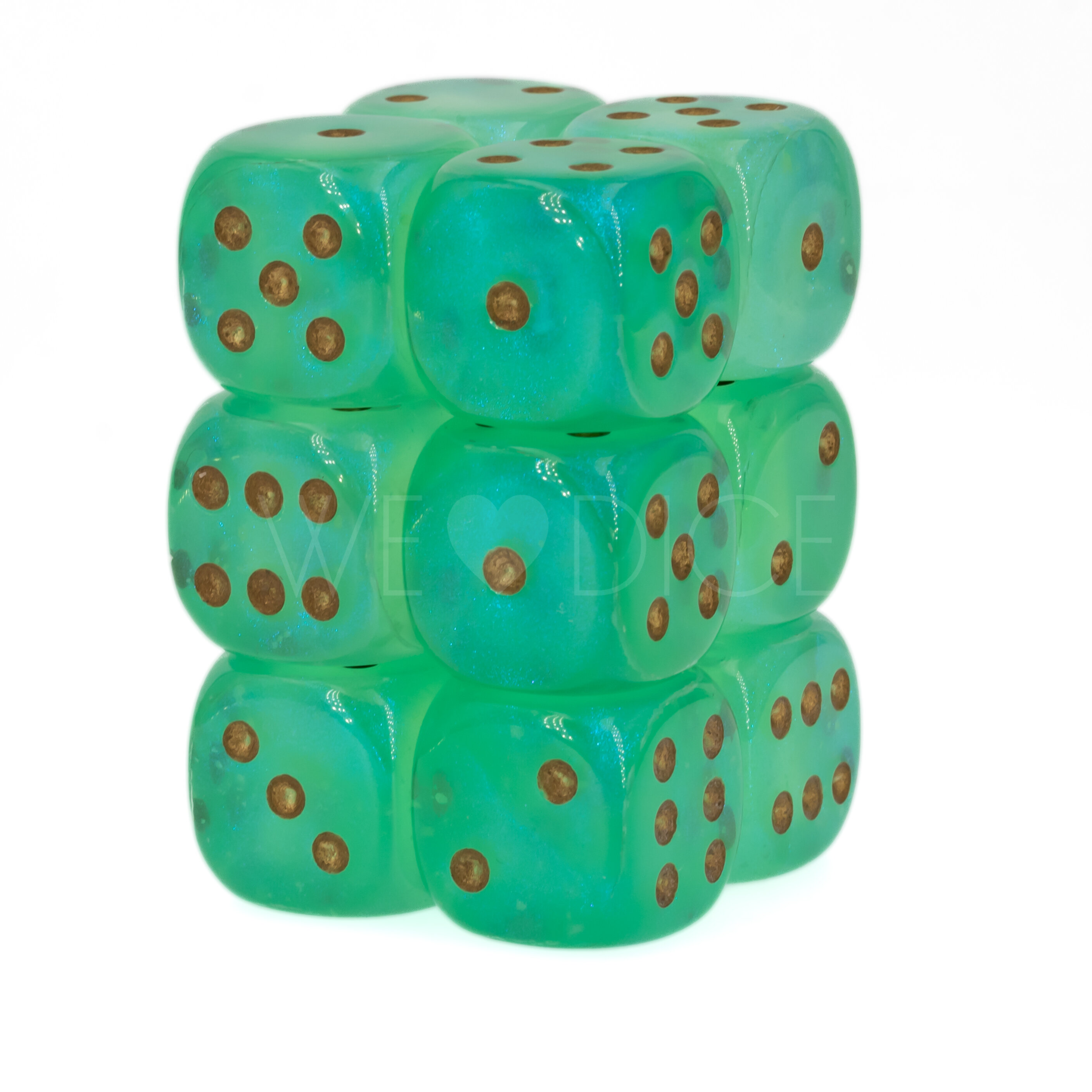 Marble  Oxi-Copper™ / weiss 16mm W6 Würfel Set (12 Würfel)