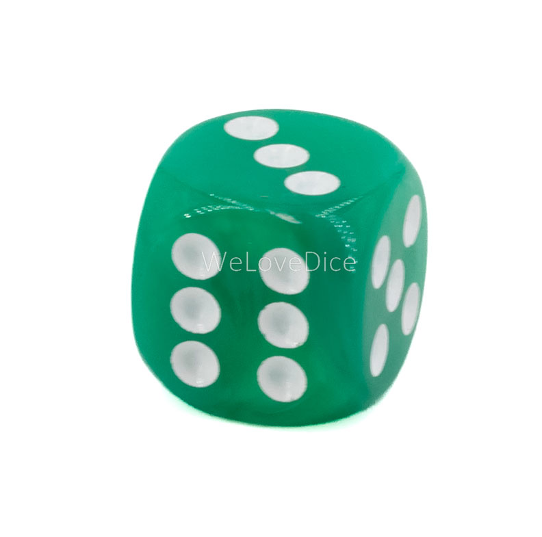 16mm  D6 Dice in ivy green