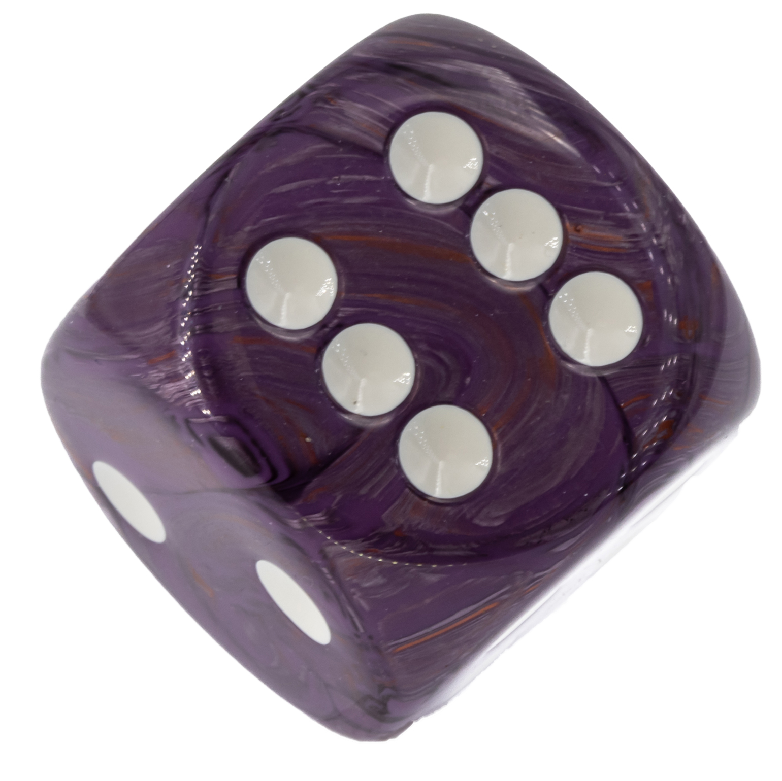 30mm W6 Würfel in lila / weiß