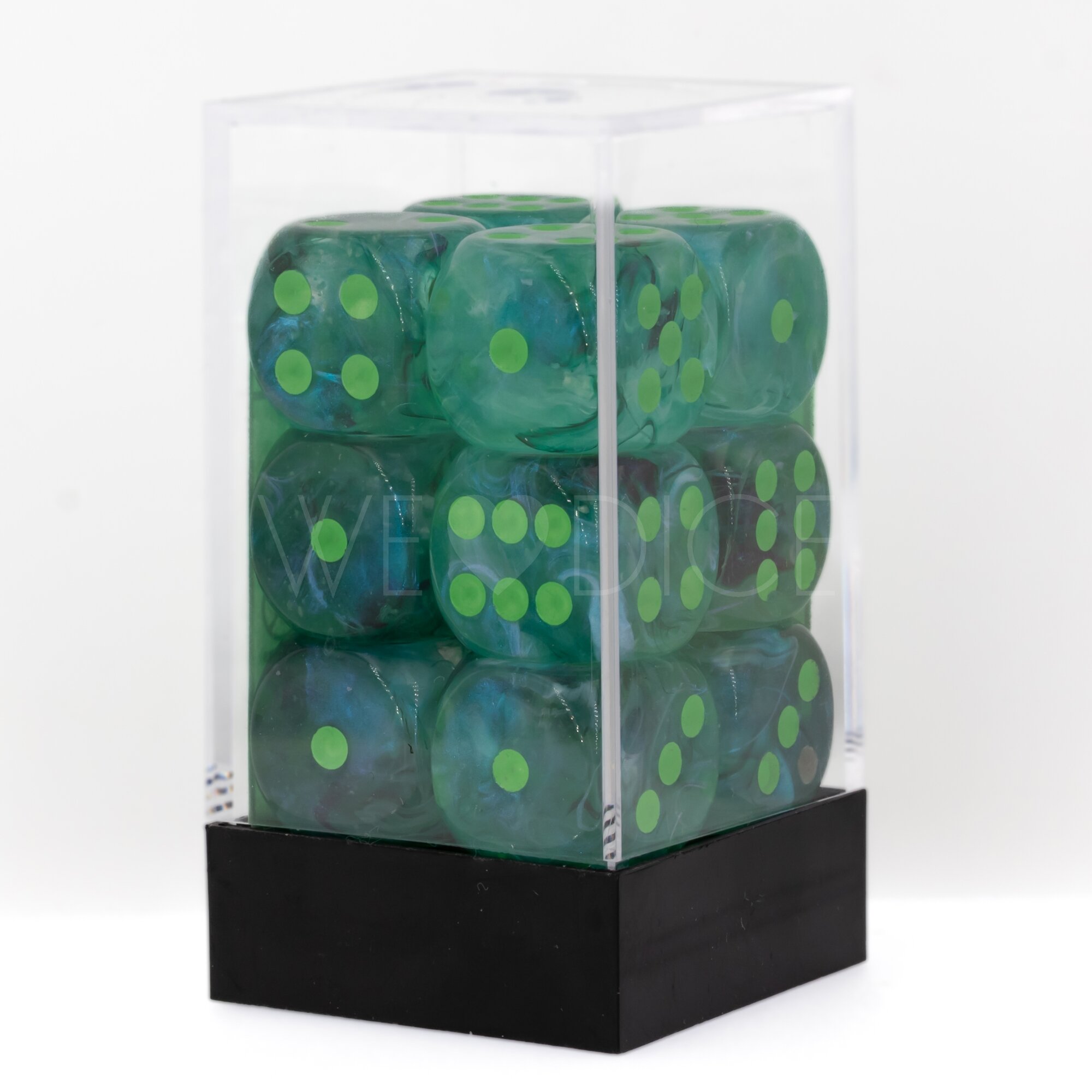 Borealis® Kelp / hellgrün 16mm W6 Würfel Set (12 Würfel)