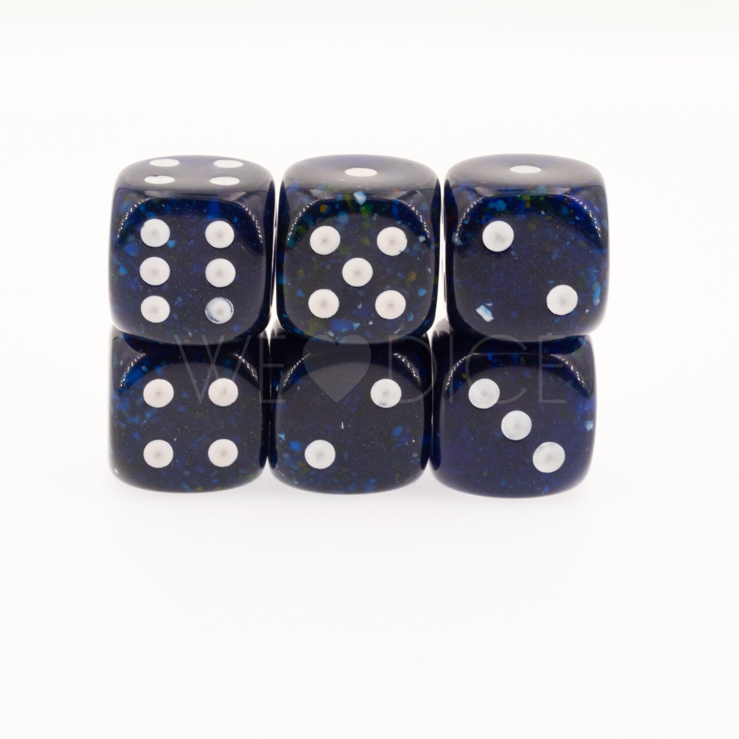 16mm W6 Würfel in tiefblau / weiss