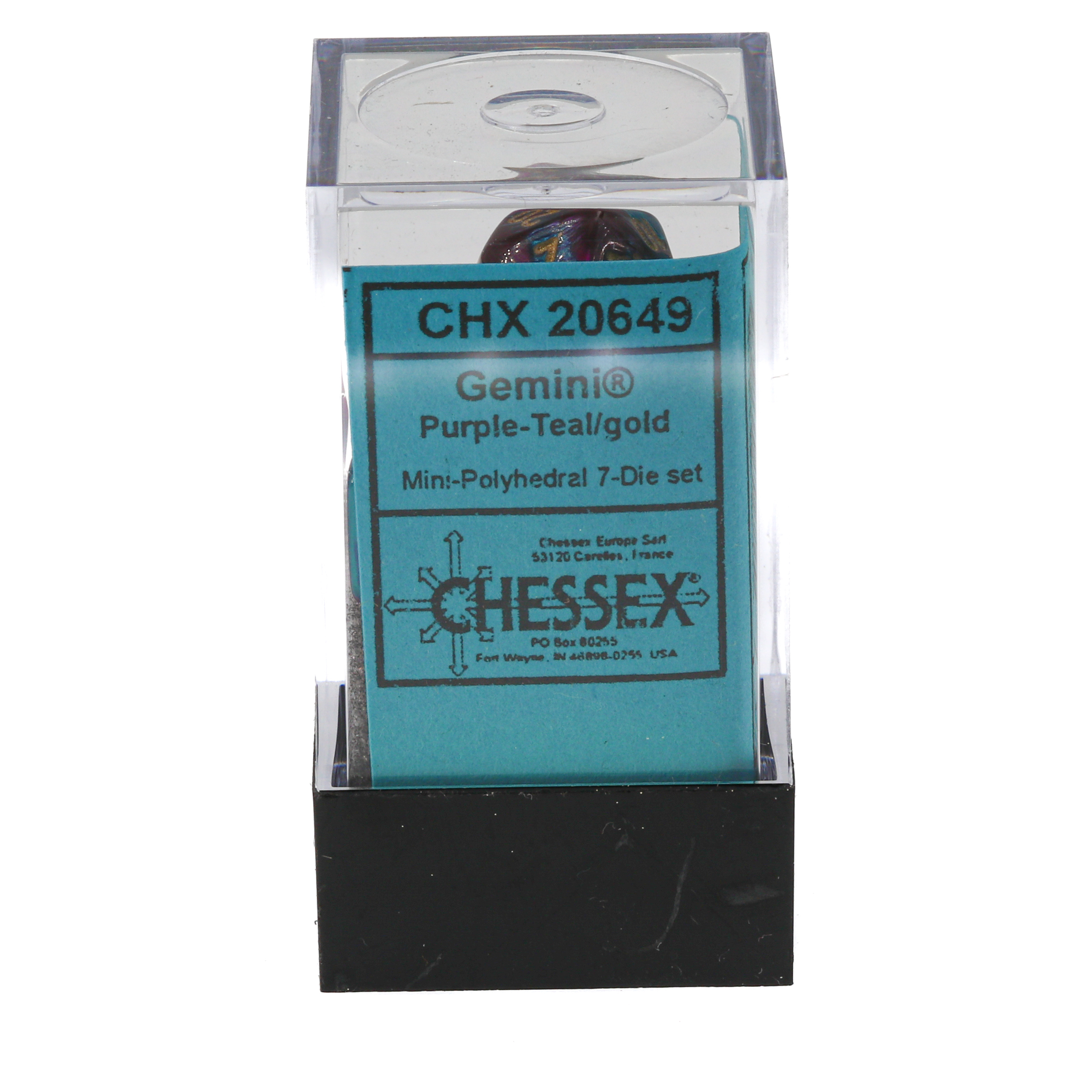 Gemini® Mini-hedral Polyhedral Purple-Teal / gold 7-DieSet