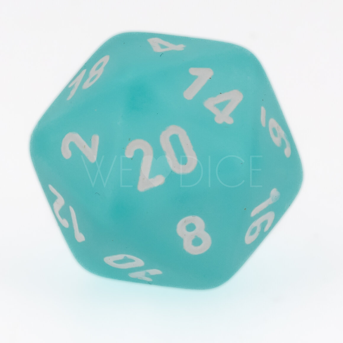 Frosted Teal / white  D20 