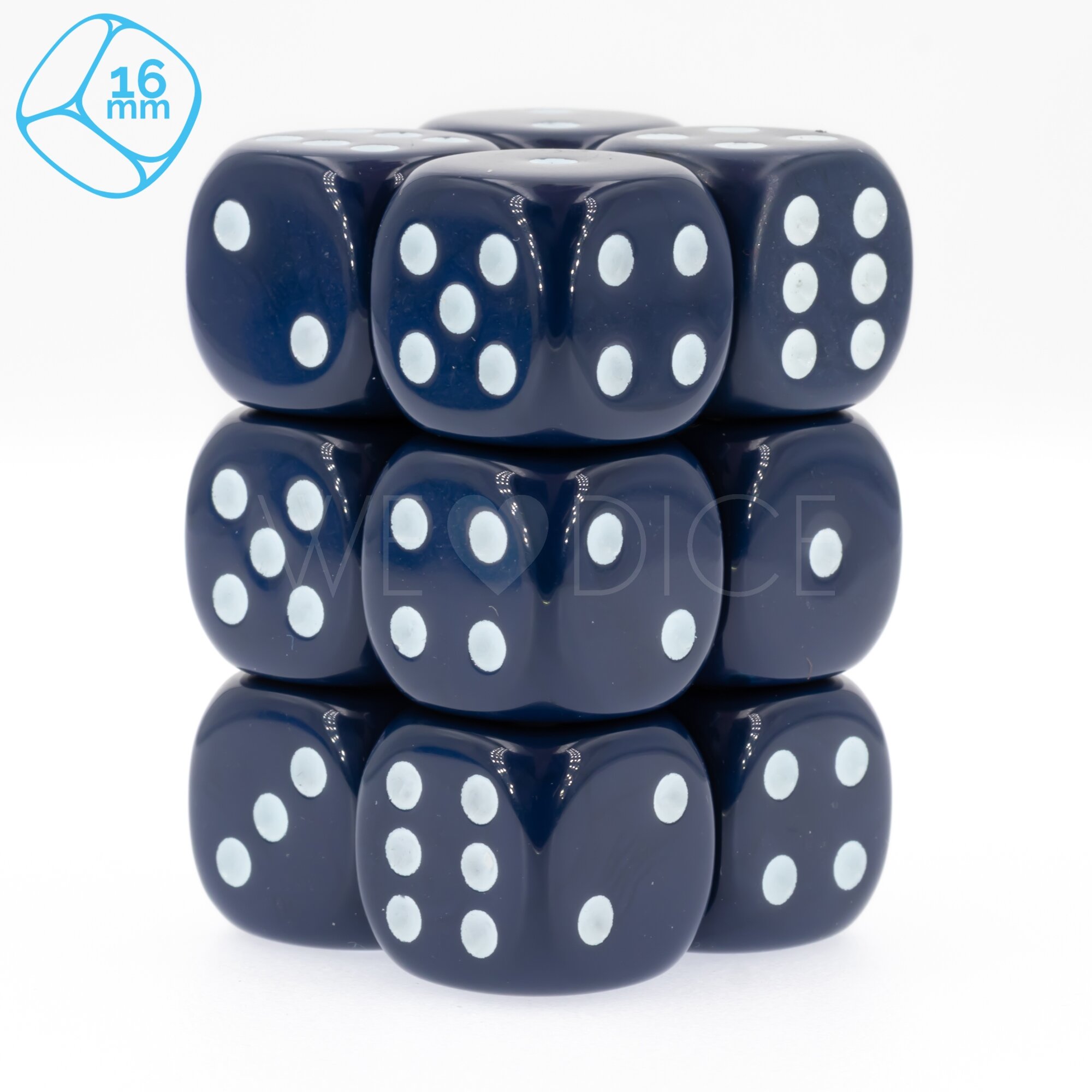 Satt dunkelblau / weiß 16mm W6 Set (12 Stück)
