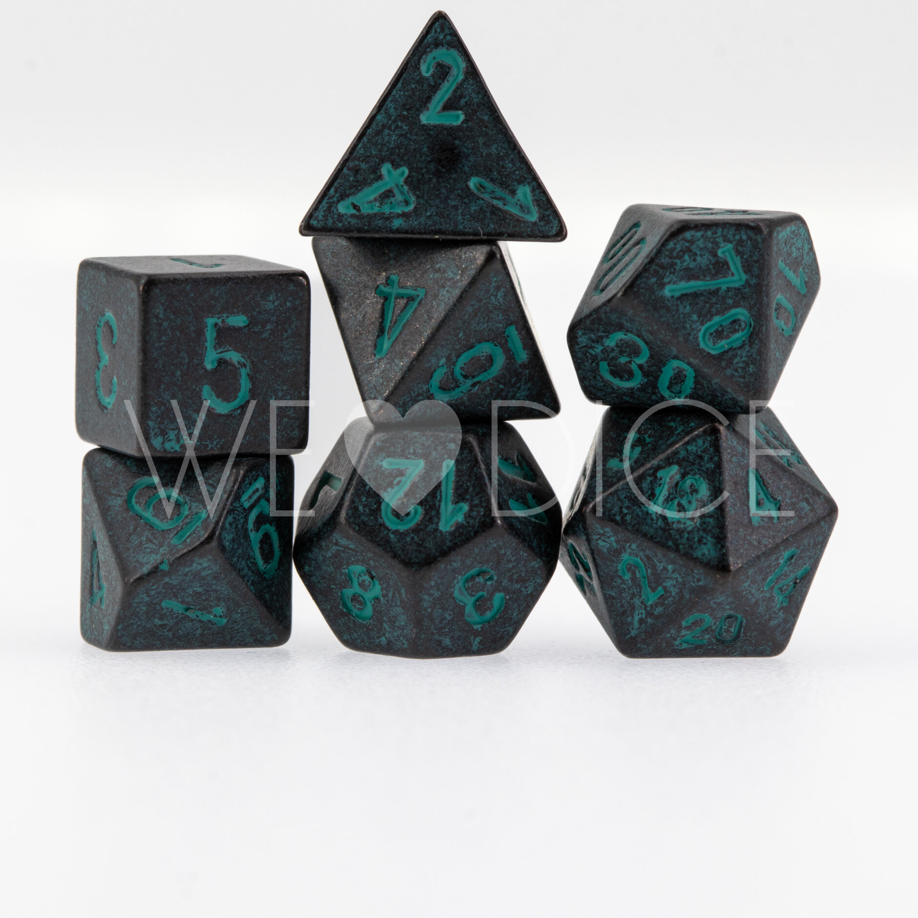 Mini-Metall dice  - Arcane Patina - 7  Pcs set
