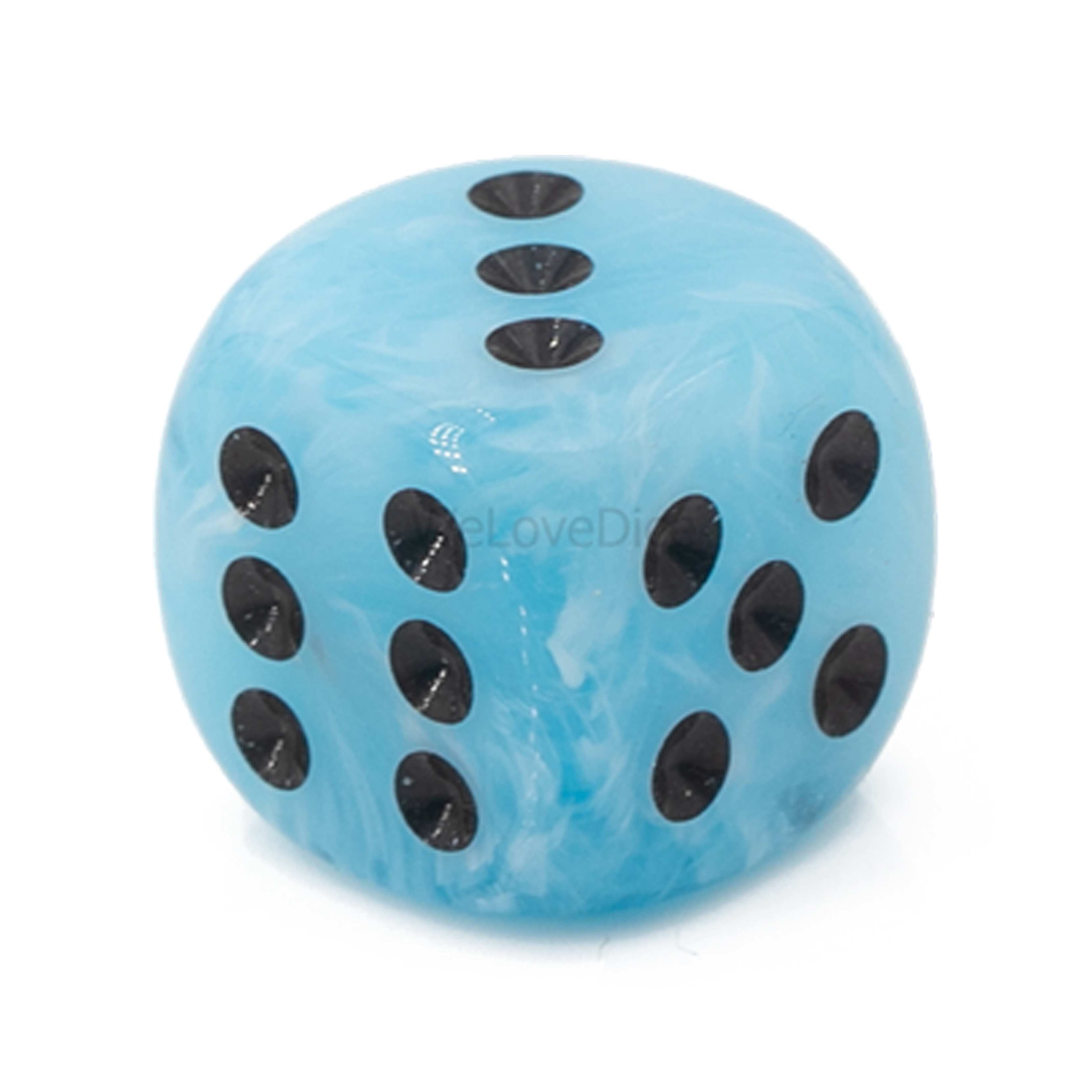 20mm Würfel in himmelblau / schwarz Marmor