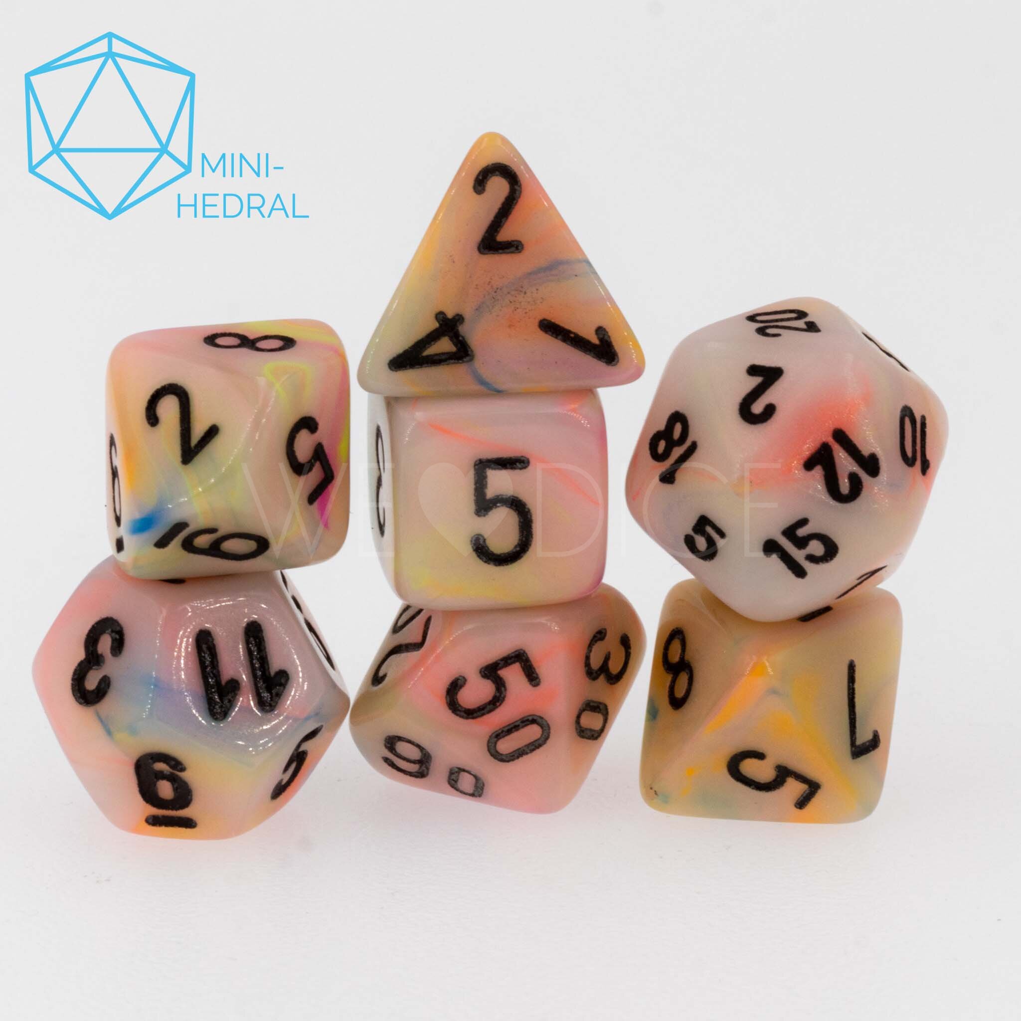 Mini-hedral Festive® Polyhedral Circus / Schwarz 7-Würfel Set