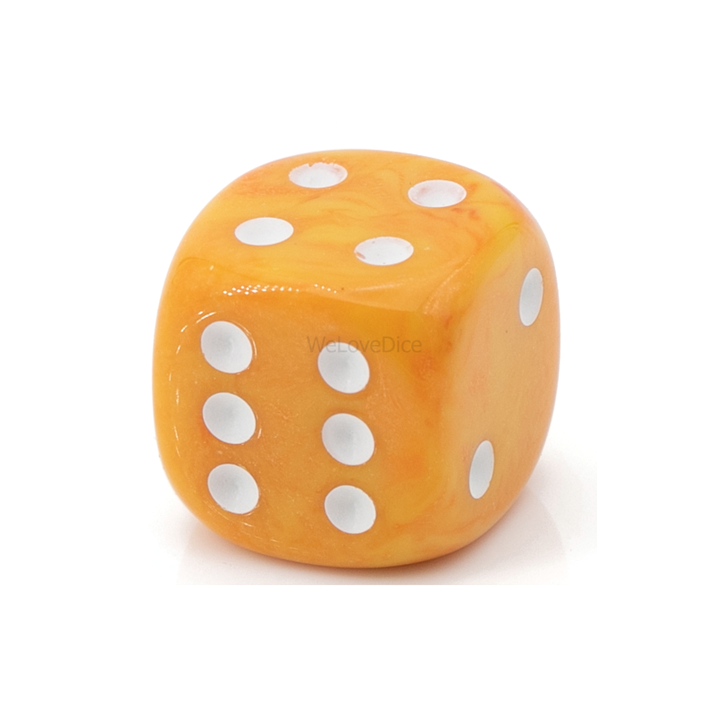 16mm W6 Würfel in gelb / weiß