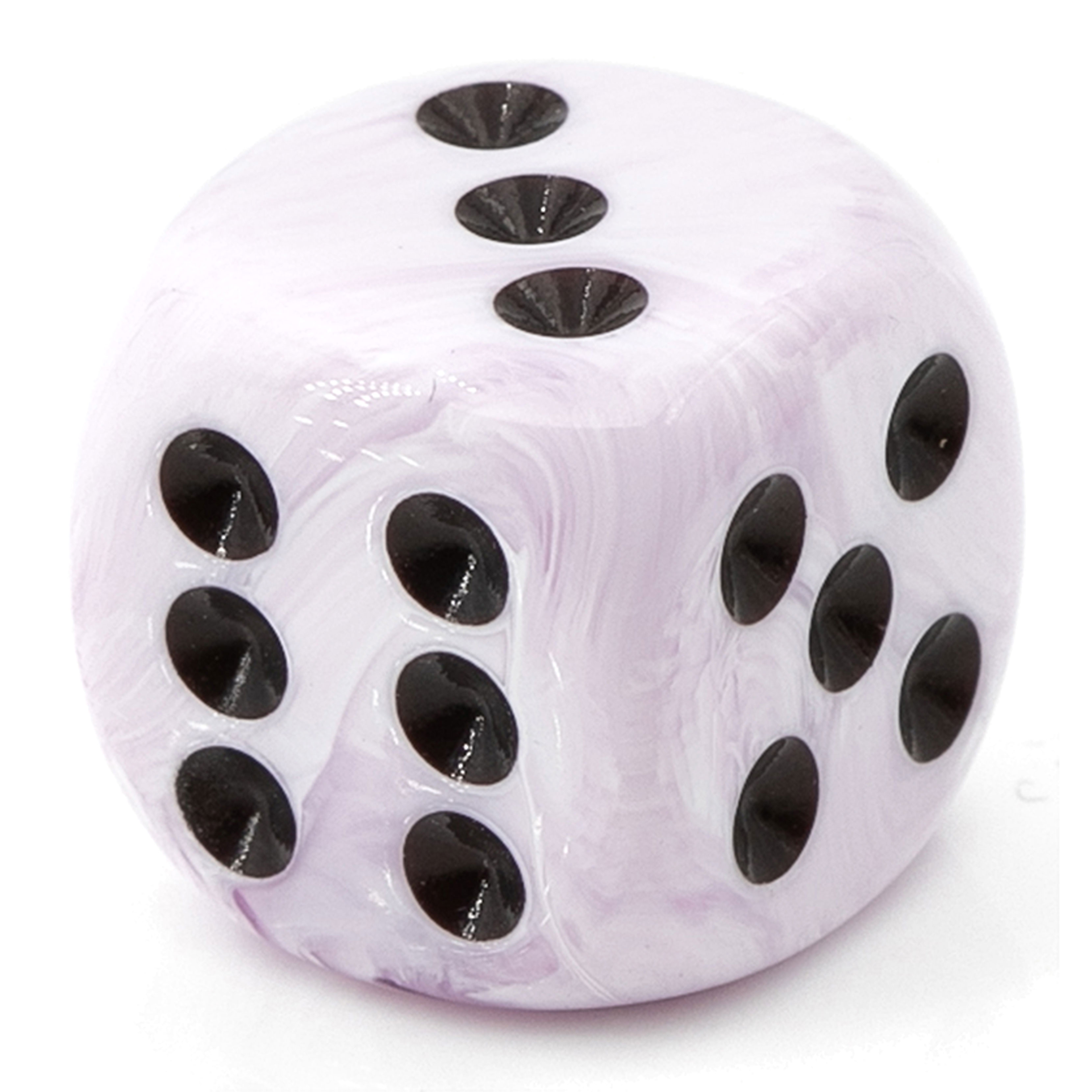 25mm  D6 Dice in ice cream purple / black