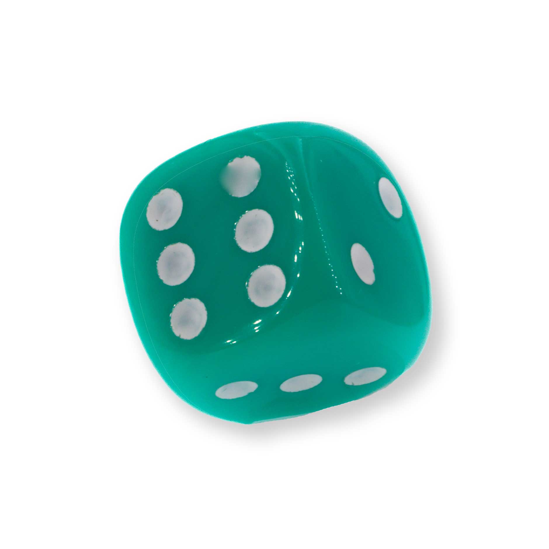 16mm  D6 Dice in sea green / white Opaque