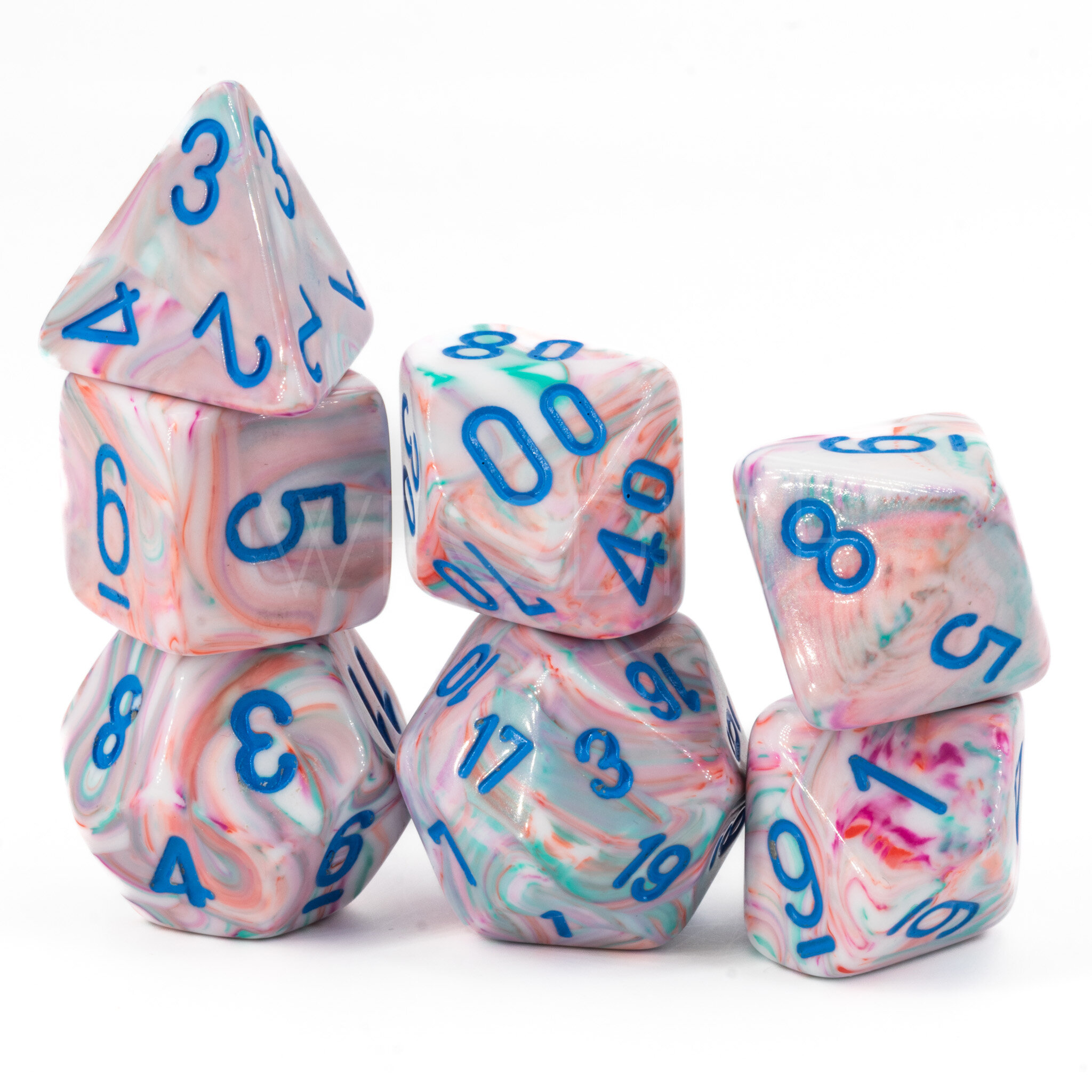 Festive® Mega-hedral™  Polyhedral Pop Art / blue 7-DieSet