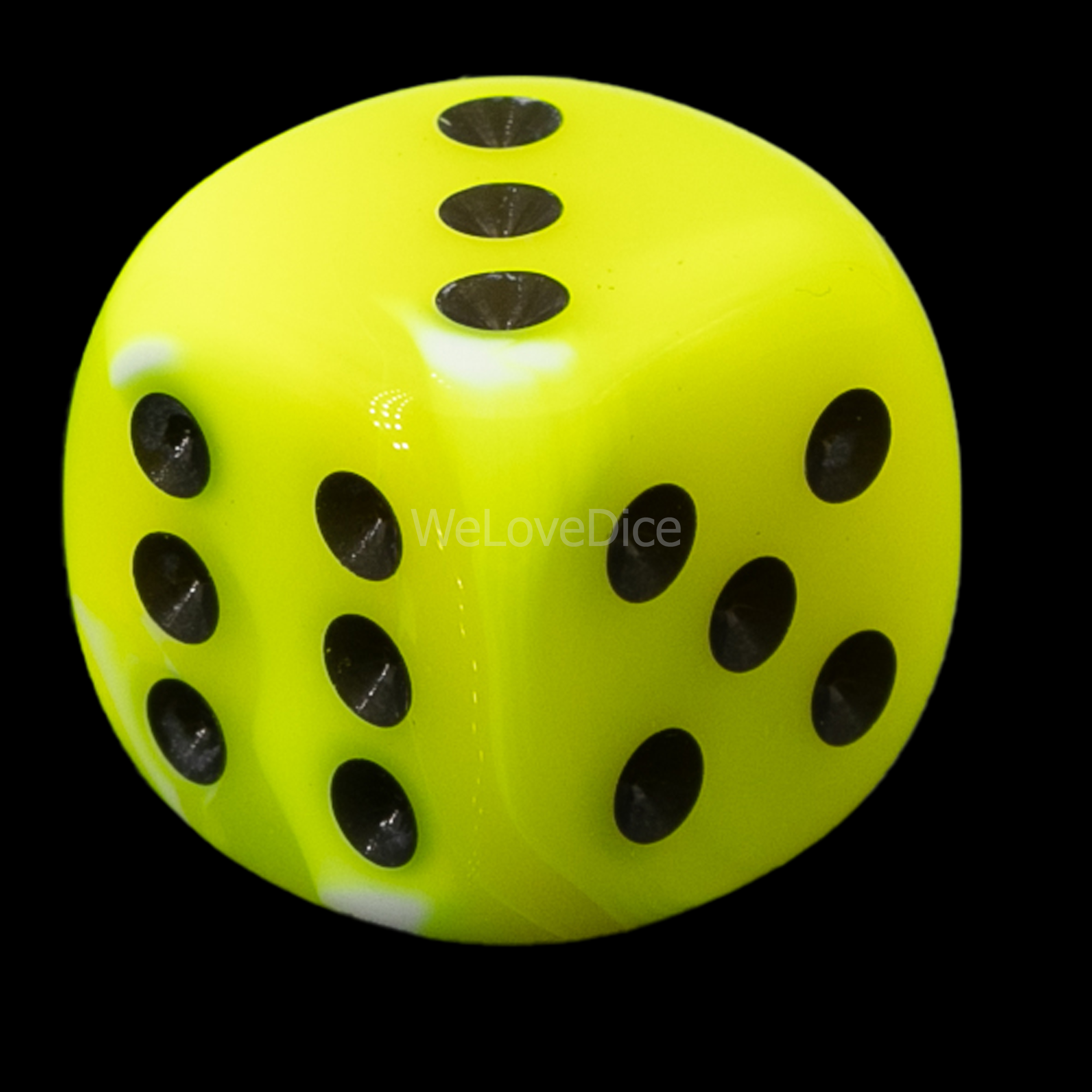 16mm  D6 Dice in neon yellow / black
