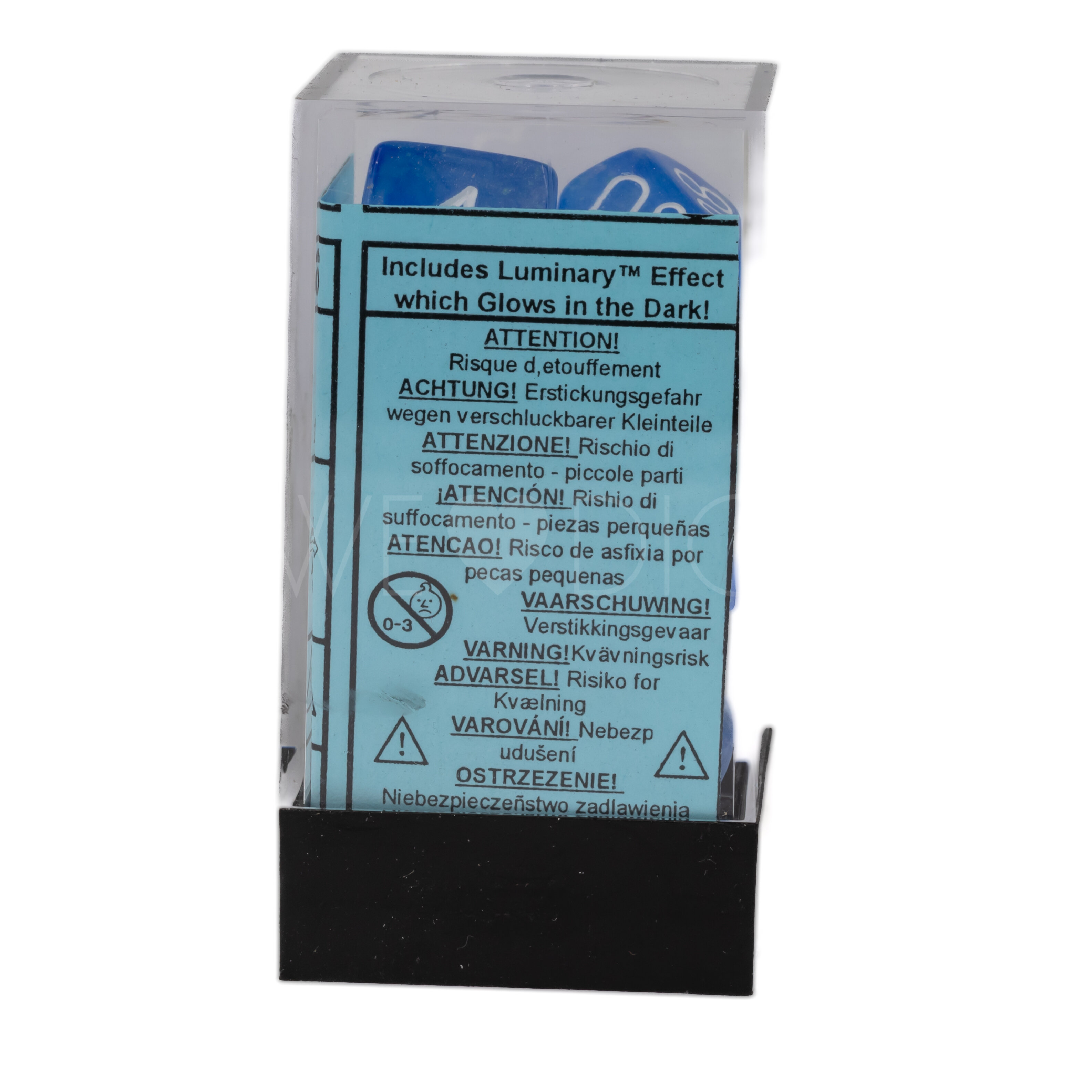 Borealis® Polyhedral Himmelblau / Weiß 7-Würfel Set